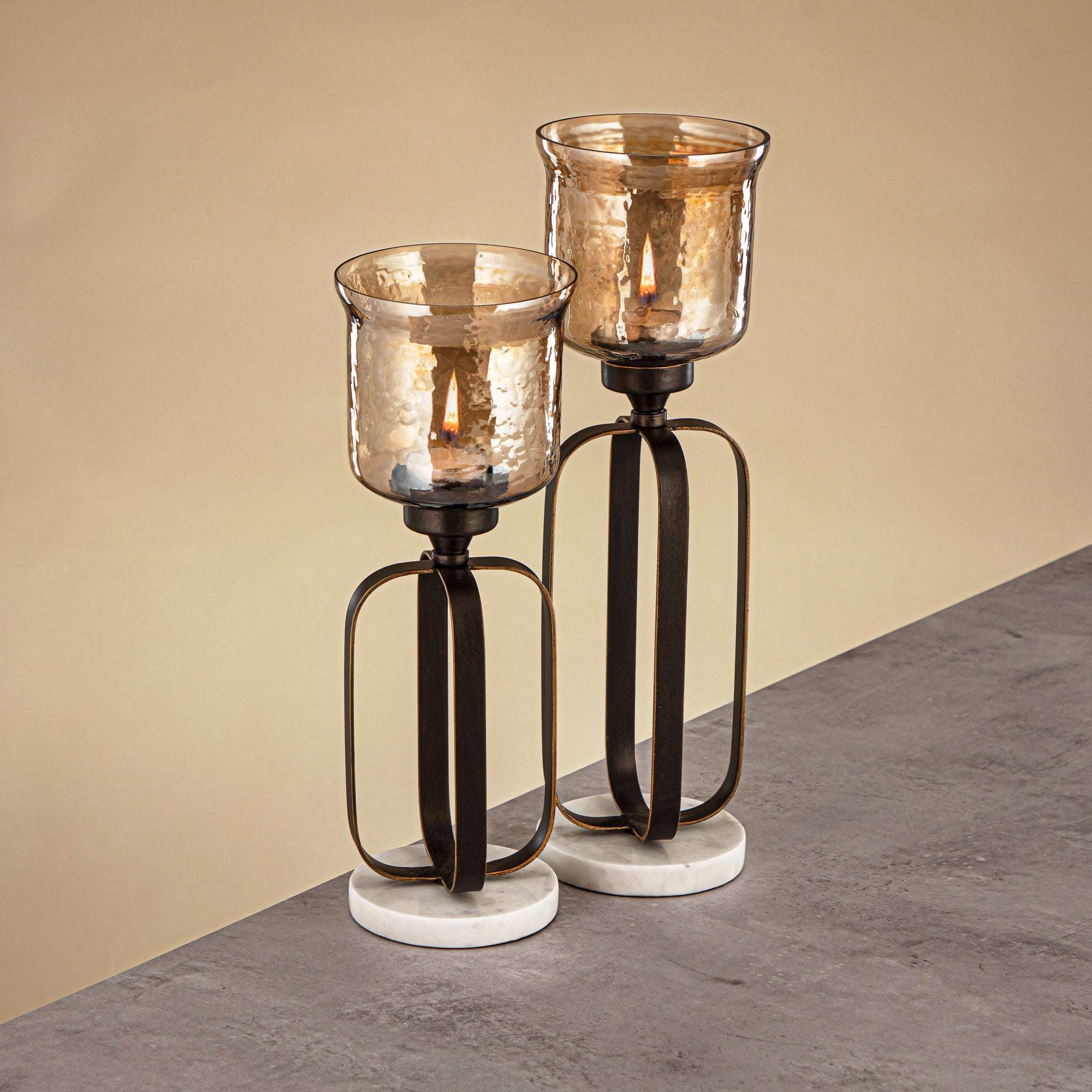 Almarjan Votive Holder 37cm Dark Bronze
