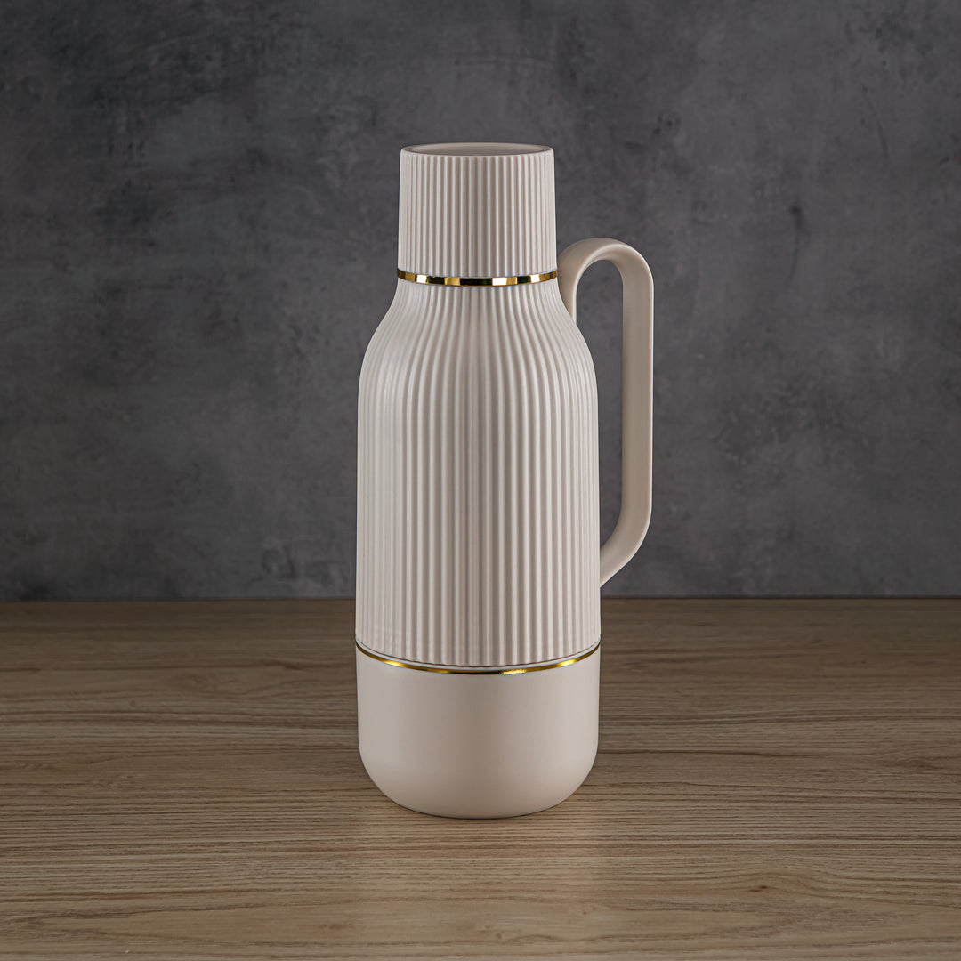Almarjan 1 Liter Vacuum Flask Ivory & Gold - GT102 MIVG