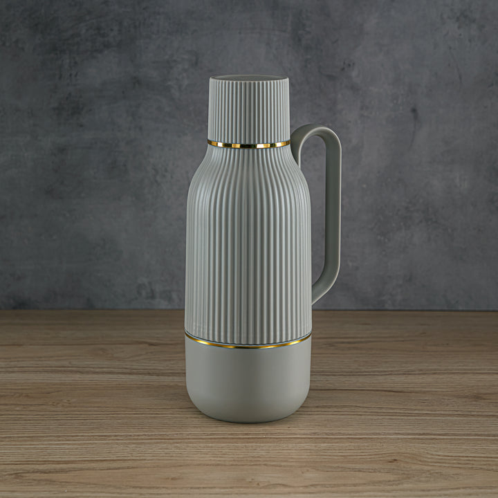 Almarjan 1 Liter Vacuum Flask Light Grey & Gold - GT102 MLGG