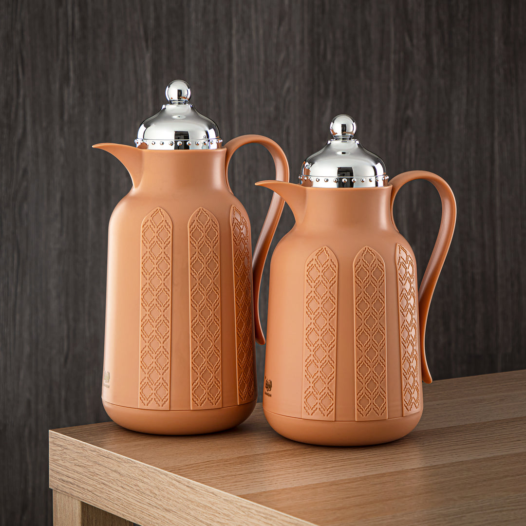 Almarjan 2 Pieces Vacuum Flask Set Orange & Silver - GT110-070/100 NAP/C