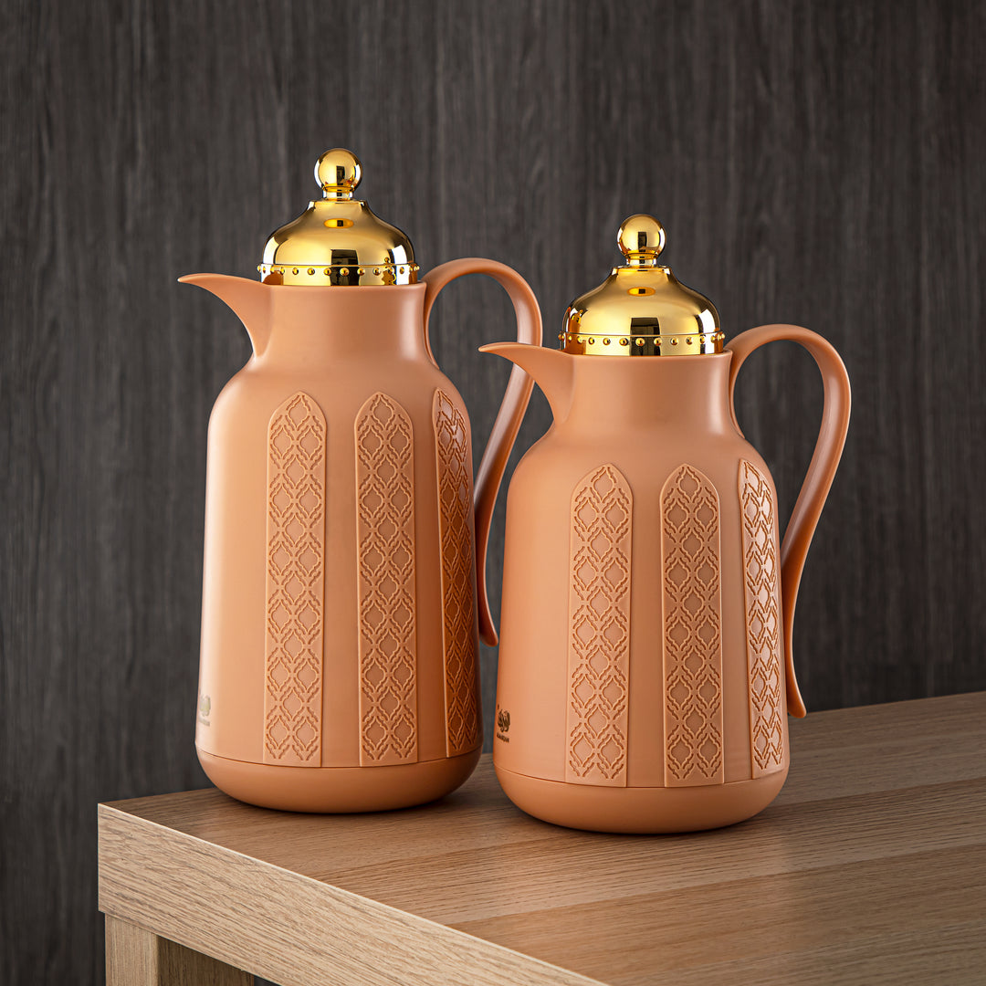 Almarjan 2 Pieces Vacuum Flask Set Orange & Gold - GT110-070/100 NAP/G