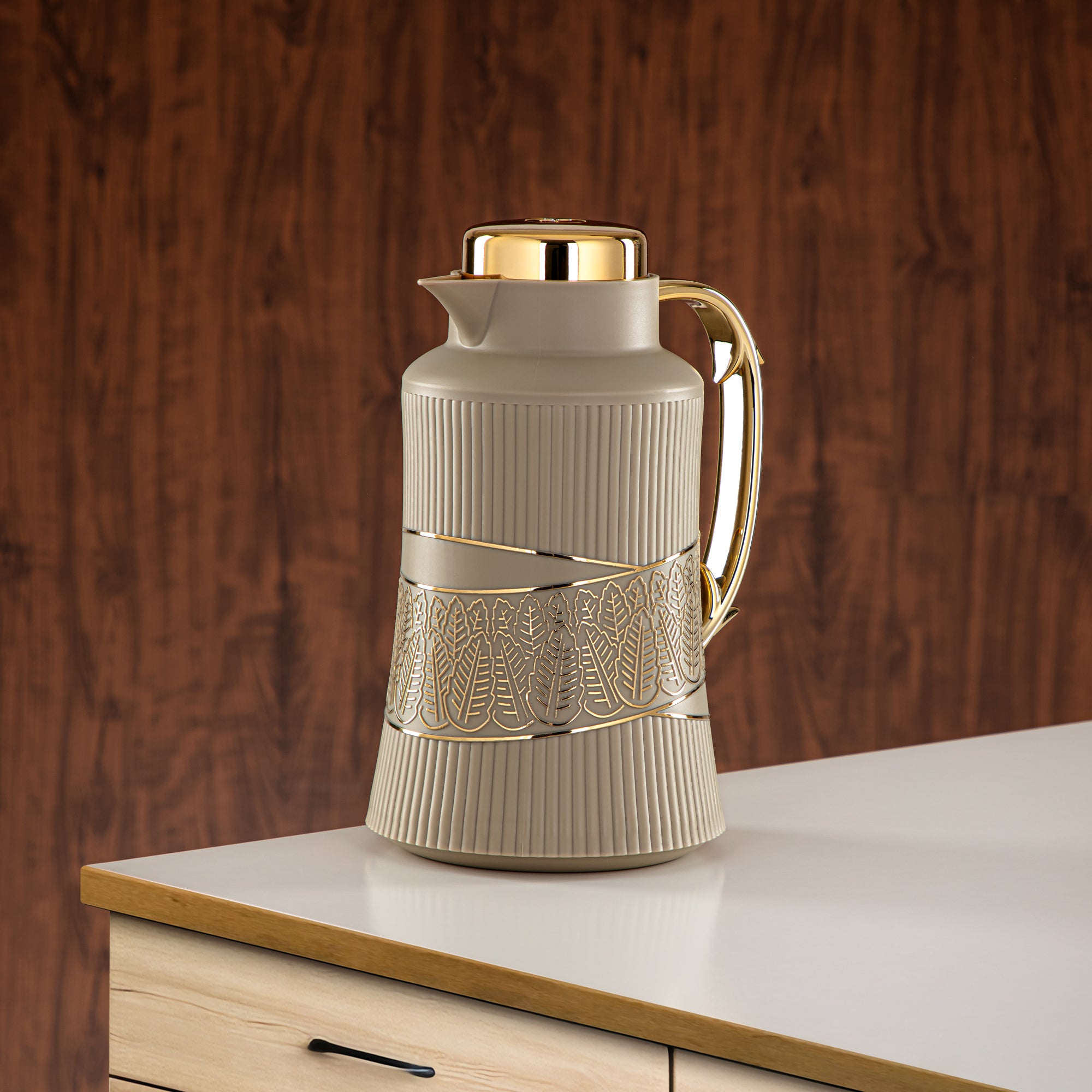 طقم ترامس المرجان مكون من قطعتين باللونين الكاكي والذهبي - GT112AB-100 NRM/G