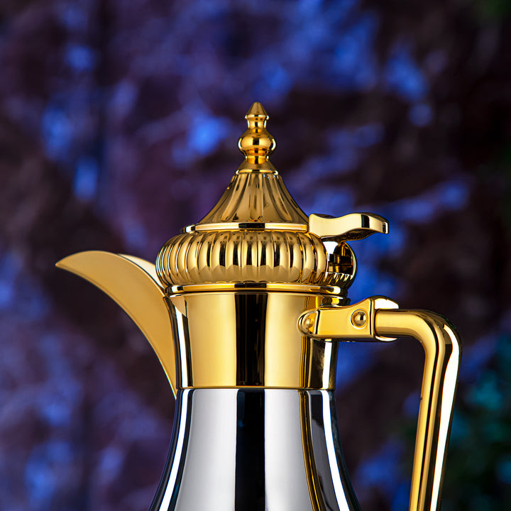 Almarjan 0.35 Liter Vacuum Flask Silver & Gold - GWD-035-SG