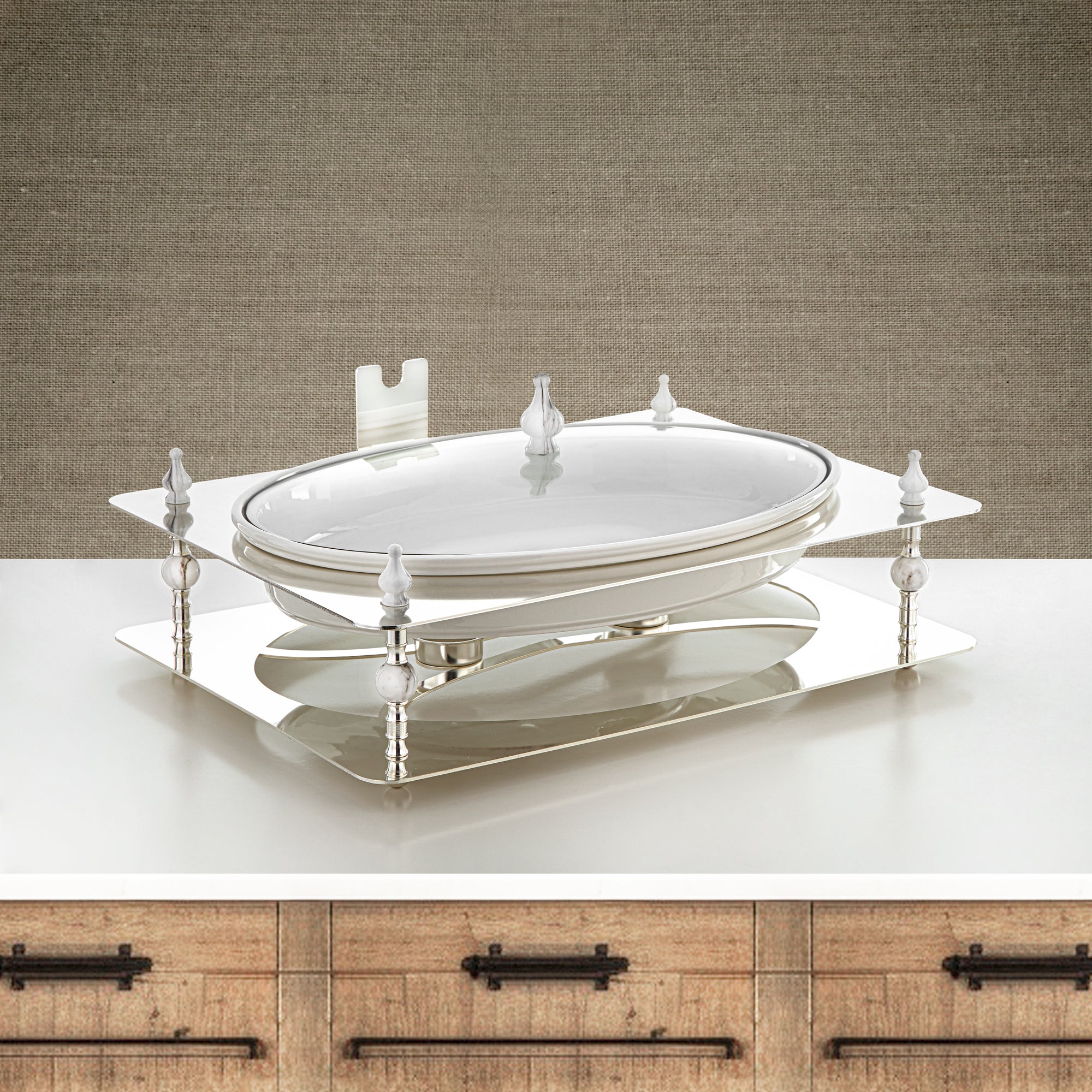 المرجان 3000 مل سخان طعام فضي - HM4101-S