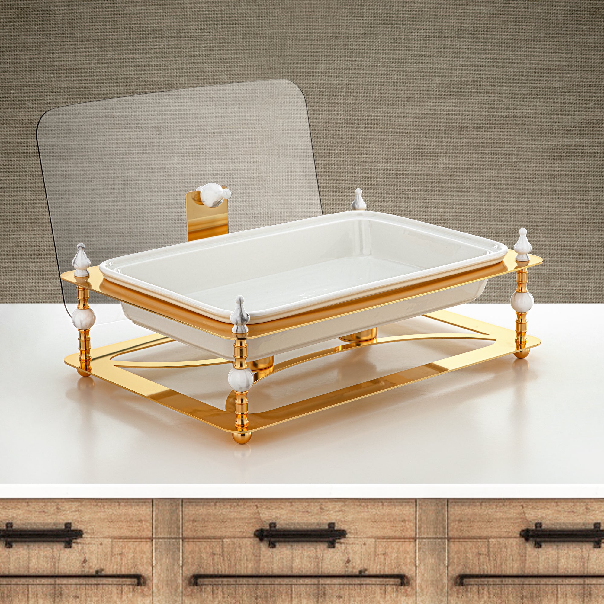 Almarjan 3000 ML Food Warmer Gold - HM4102-G