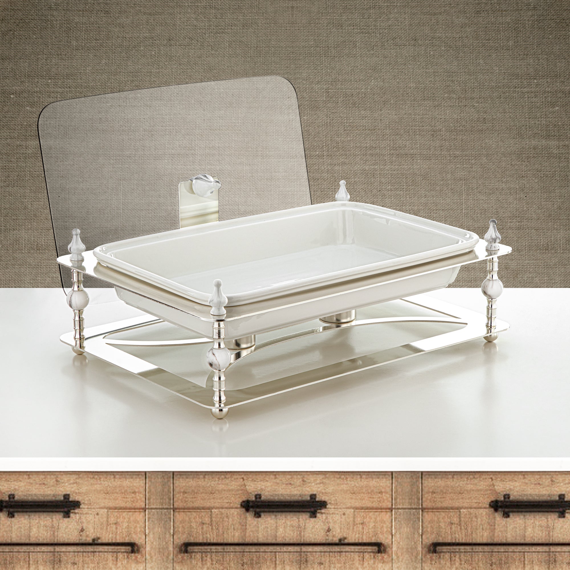 المرجان 3000 مل سخان طعام فضي - HM4102-S