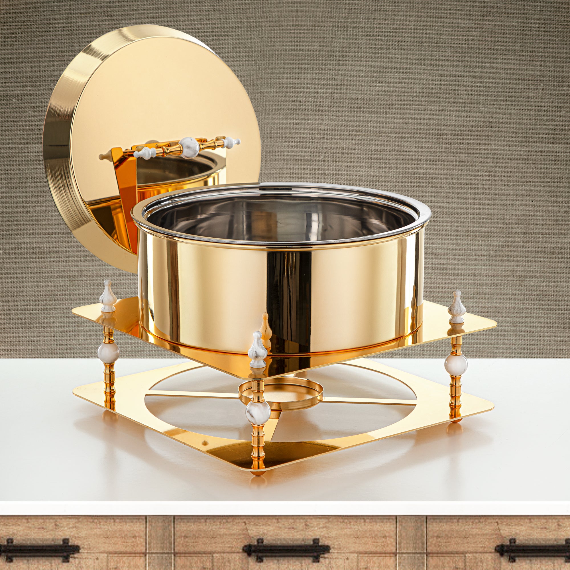 Almarjan 4000 ML Food Warmer Gold - HM4104-G