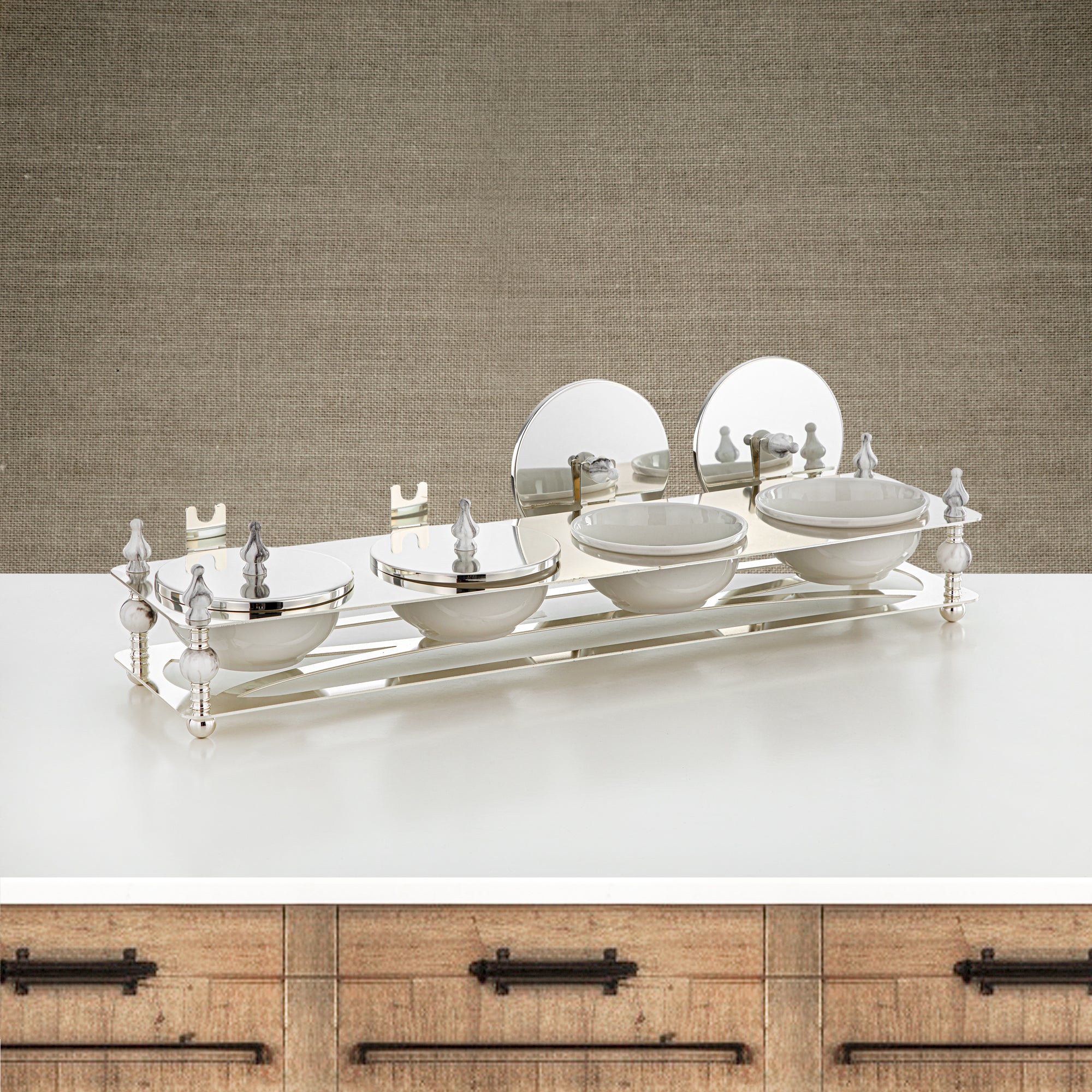 Almarjan 4 Part Candy Set Silver - HM4106-S