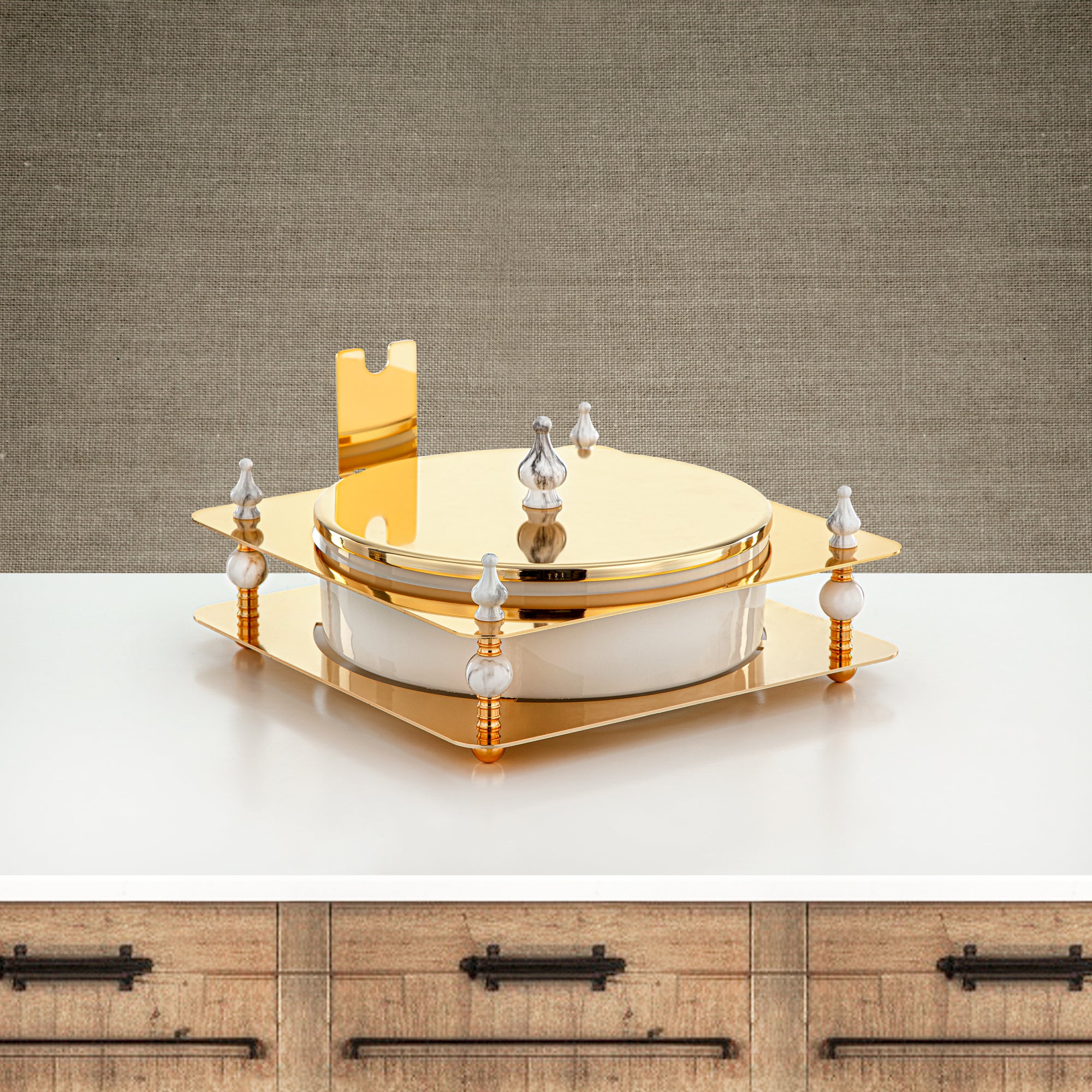 علبة حلوى المرجان 25 سم ذهبية - HM4107-G