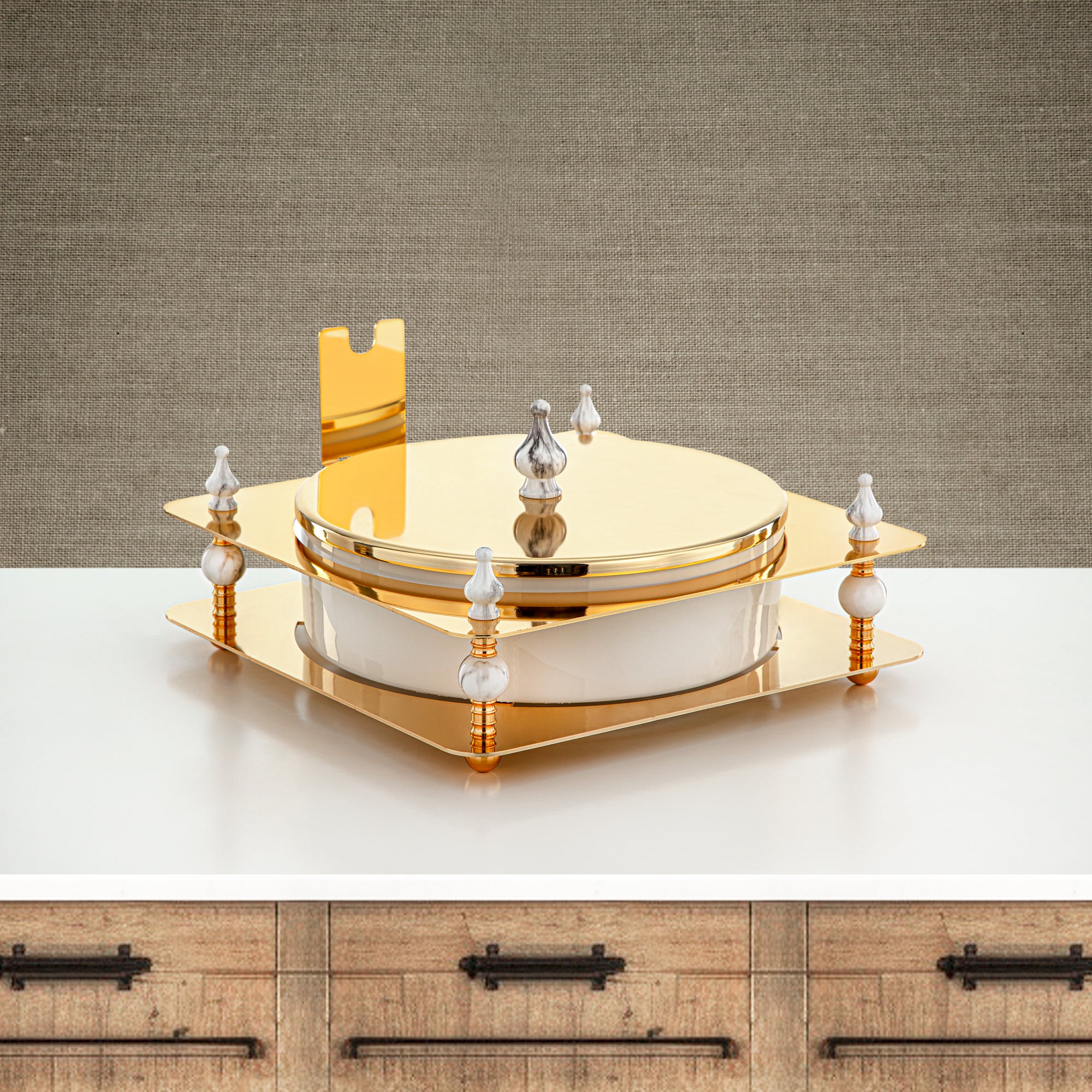 علبة حلوى المرجان 30 سم ذهبية - HM4108-G