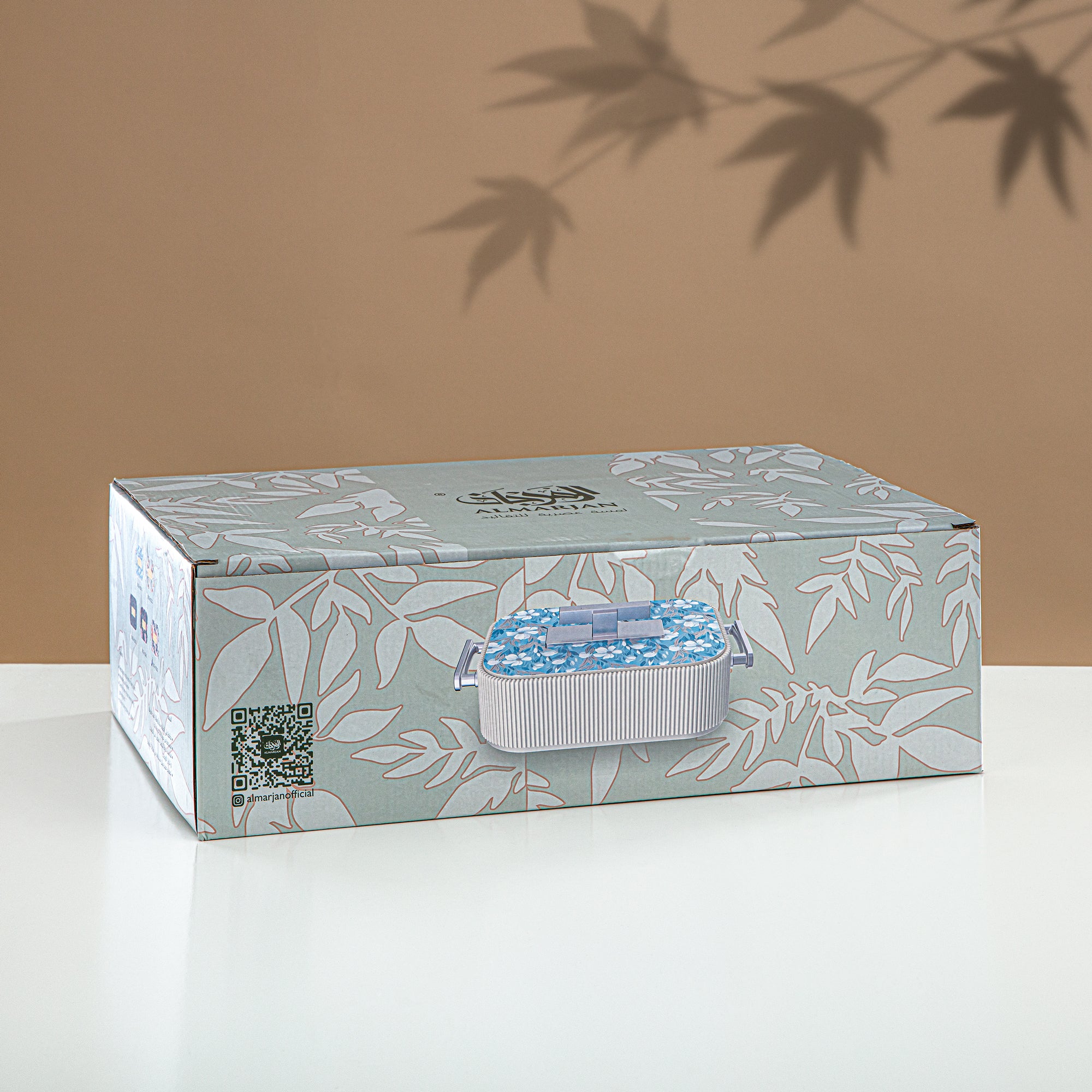 حرارات المرجان ABS، 3000 مل، بيج مزهر وذهب مطفي (HP06-300SP-AZ02G) - تقديم أنيق