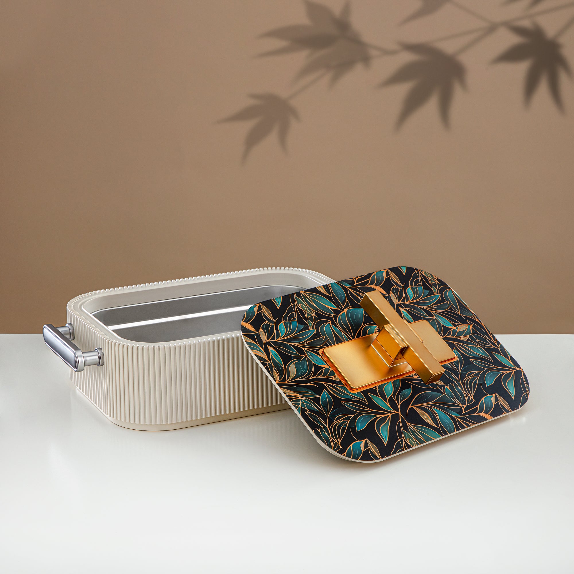 حرارات المرجان ABS، 3000 مل، بيج مزهر وذهب مطفي (HP06-300SP-AZ03G) - تقديم أنيق