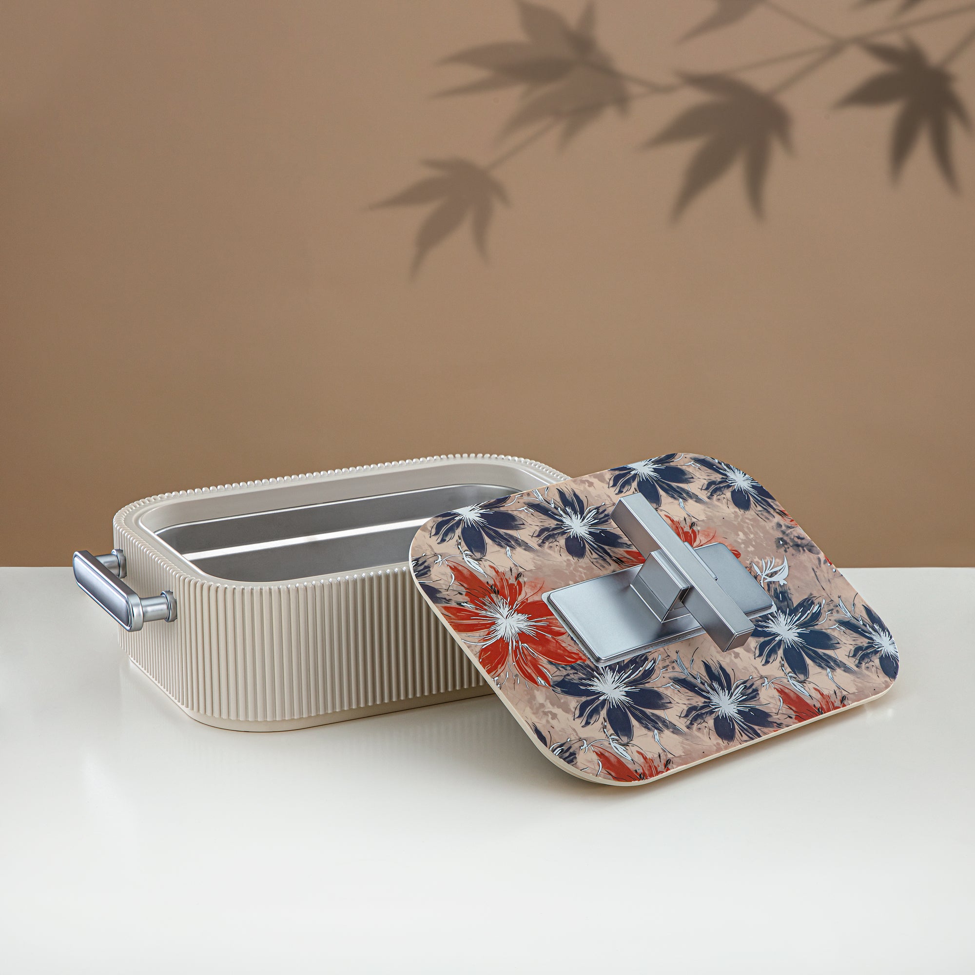 حرارات المرجان ABS، 3000 مل، بيج مزهر وفضي مطفي (HP06-300SP-AZ05S) - تقديم أنيق