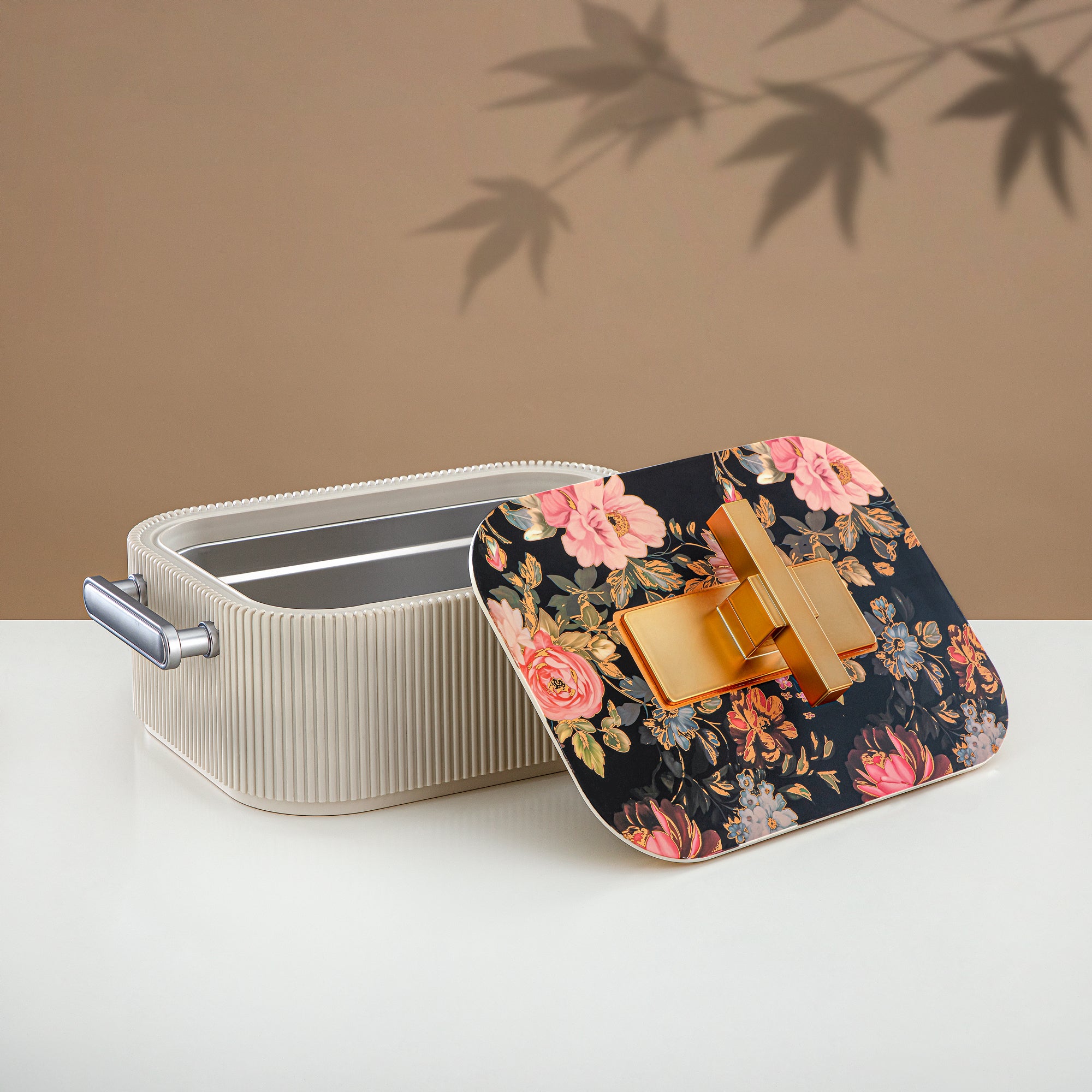 حرارات المرجان ABS، 4000 مل، بيج مزهر وذهب مطفي (HP06-400SP-AZ04G) - تقديم أنيق