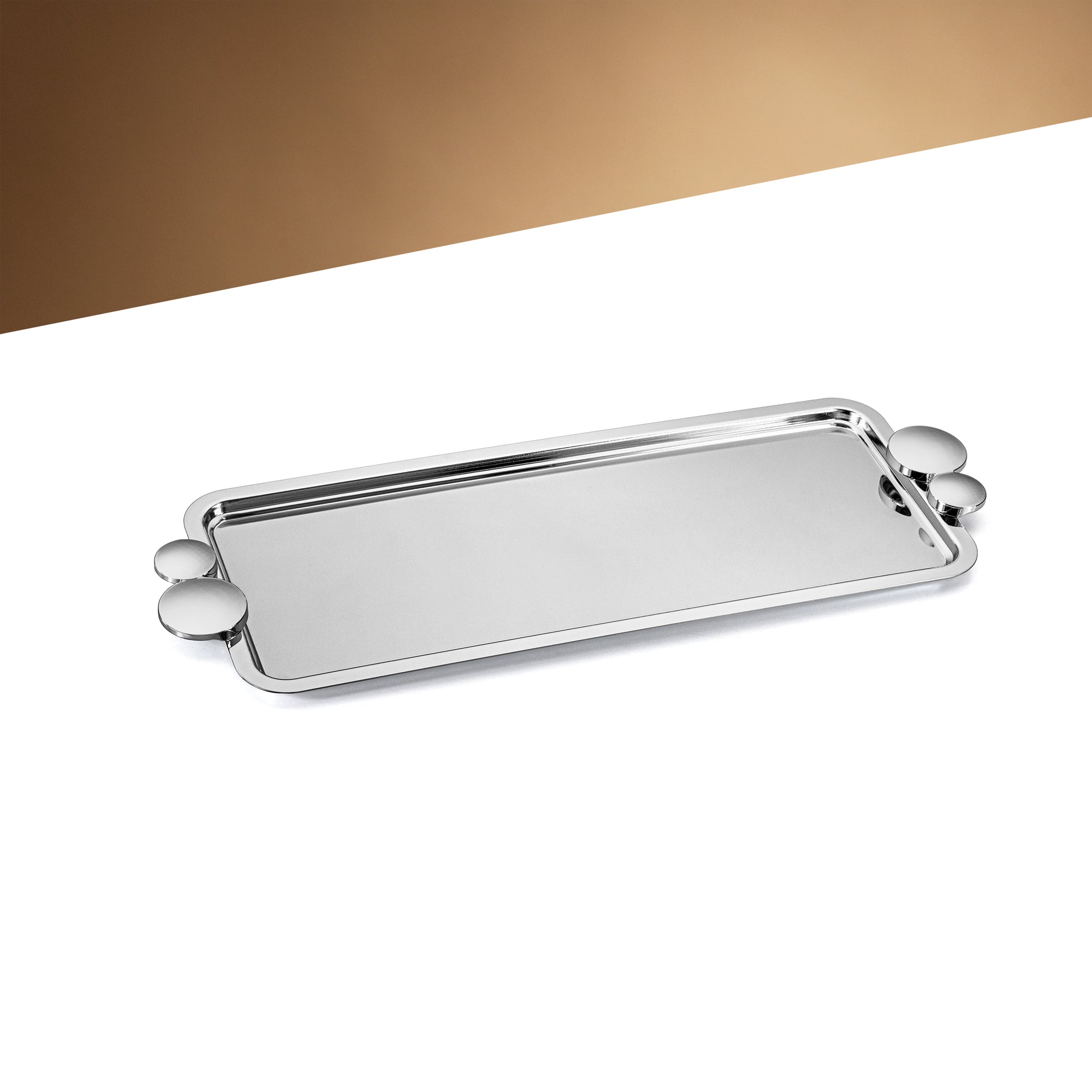 Almarjan 45 CM Serving Tray Shiny Silver - HT2506015