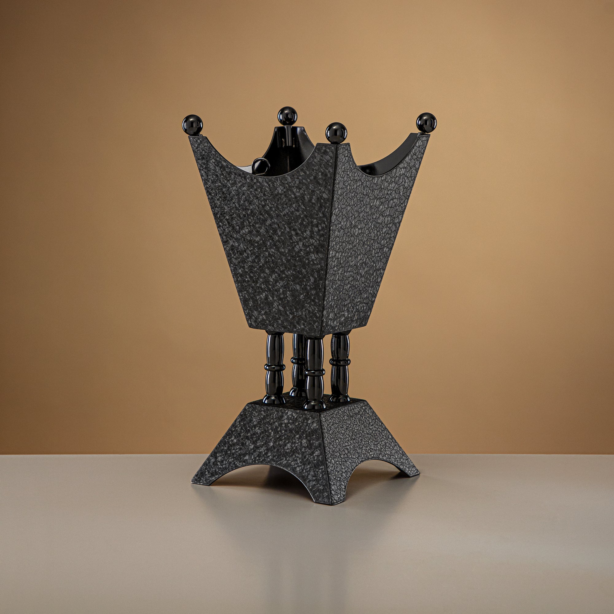 Almarjan Incense Burner Black Crackle 25cm