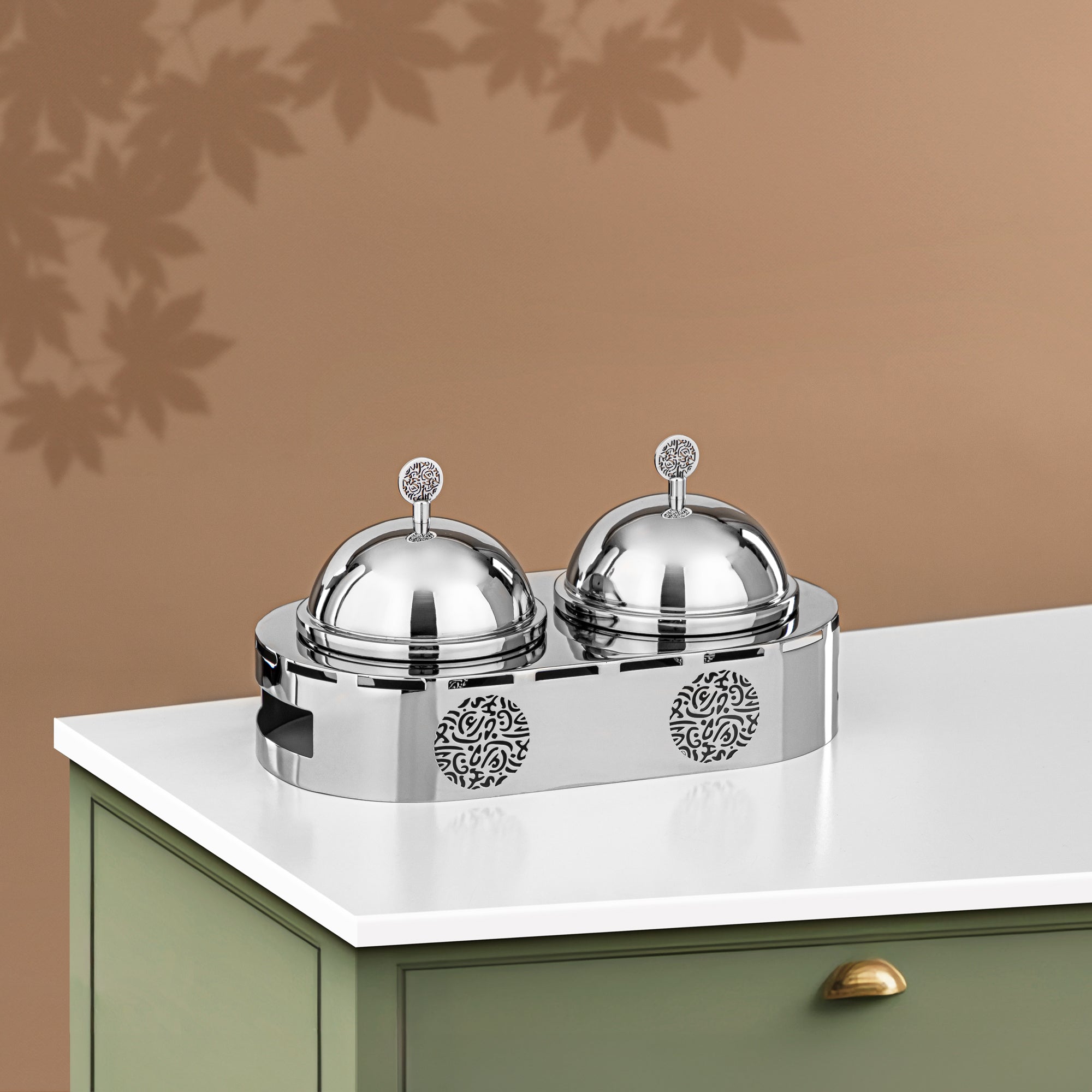 Almarjan 2 Part Candy Set Stainless Steel Silver (MD-3020) - Stylish Serveware