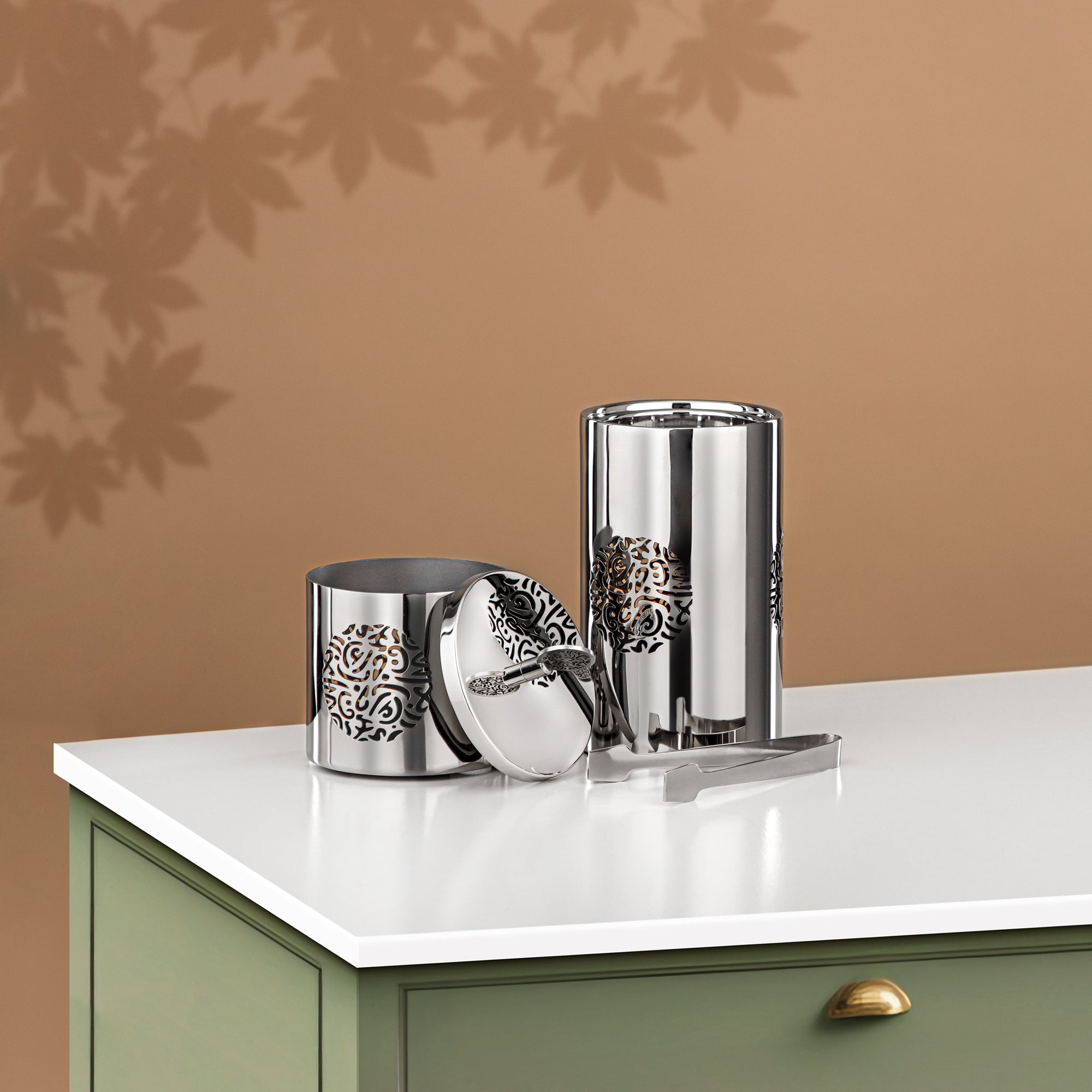 Almarjan Incense Burner Set Stainless Steel Silver (MD-3026) - Oud Burner