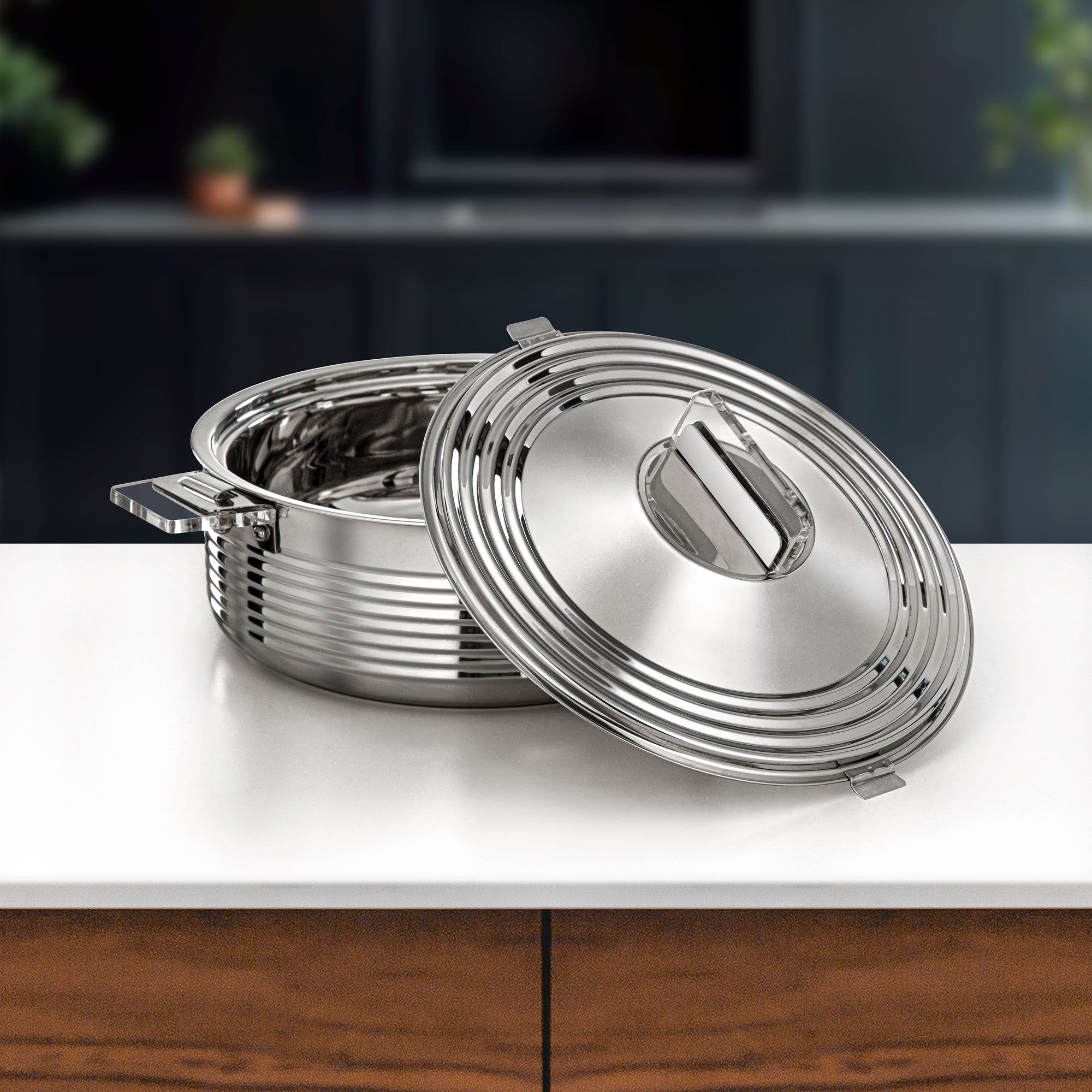 طقم حرارات المرجان مهرة من 3 قطع ستانلس ستيل فضي (H25P3)