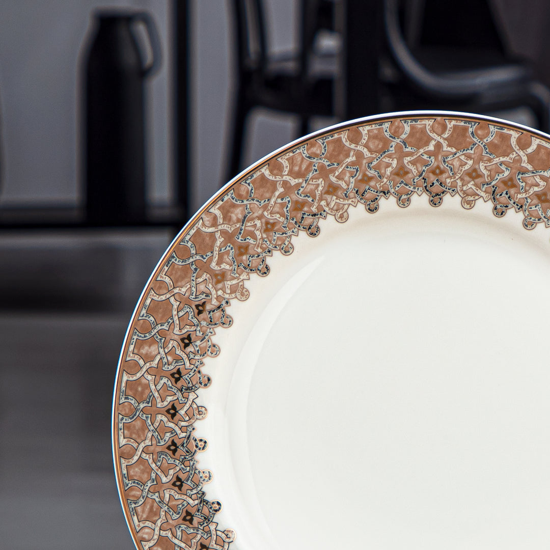 Almarjan 6 Pieces Fonon Collection 7.5 Inches Porcelain Dessert Plate Set - 2494