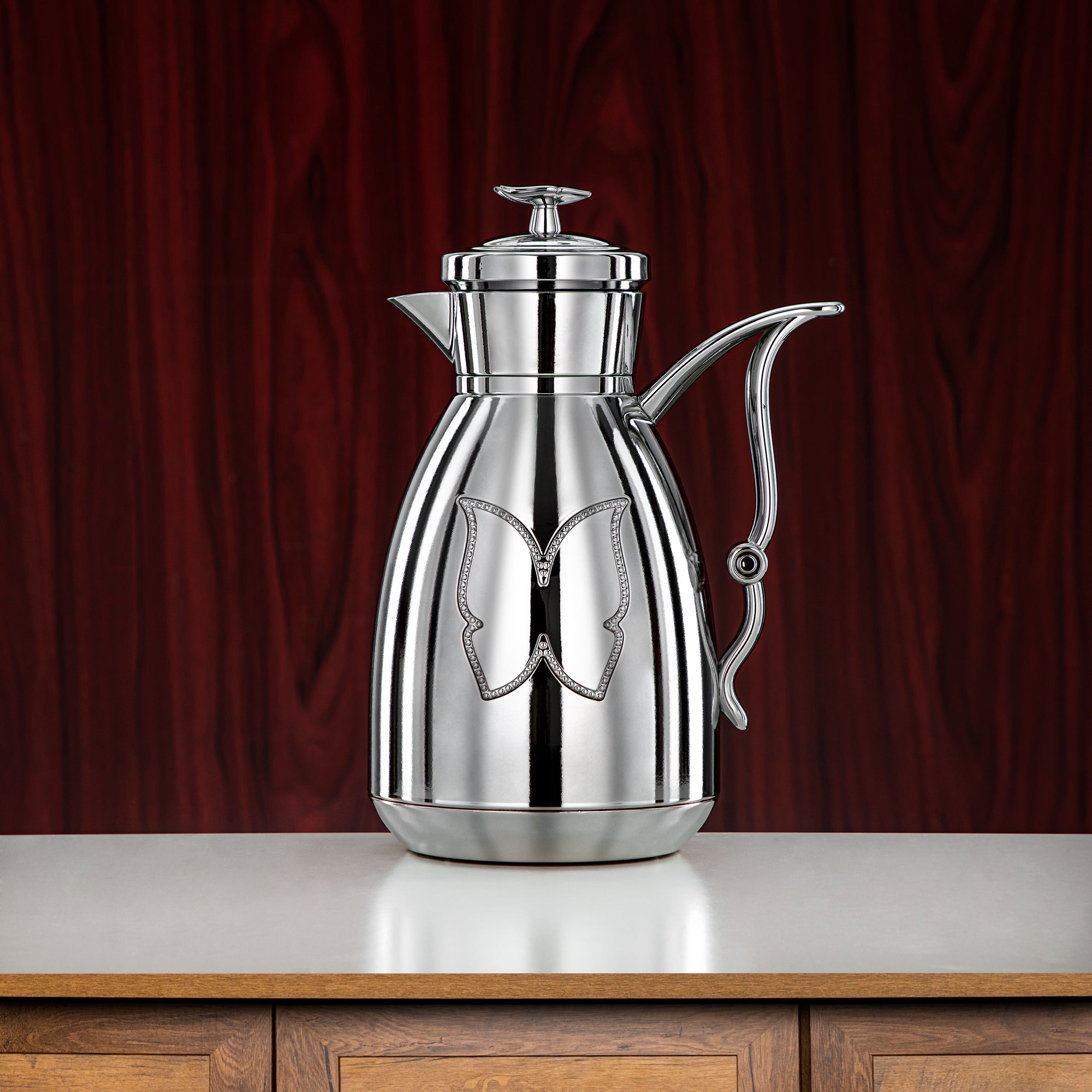 طقم ترامس المرجان  زر ضغط بلاستيك 0.7 لتر + 1 لتر فضي (SM-2C142-070/100 ALL C) - زجاجة شاي وقهوة