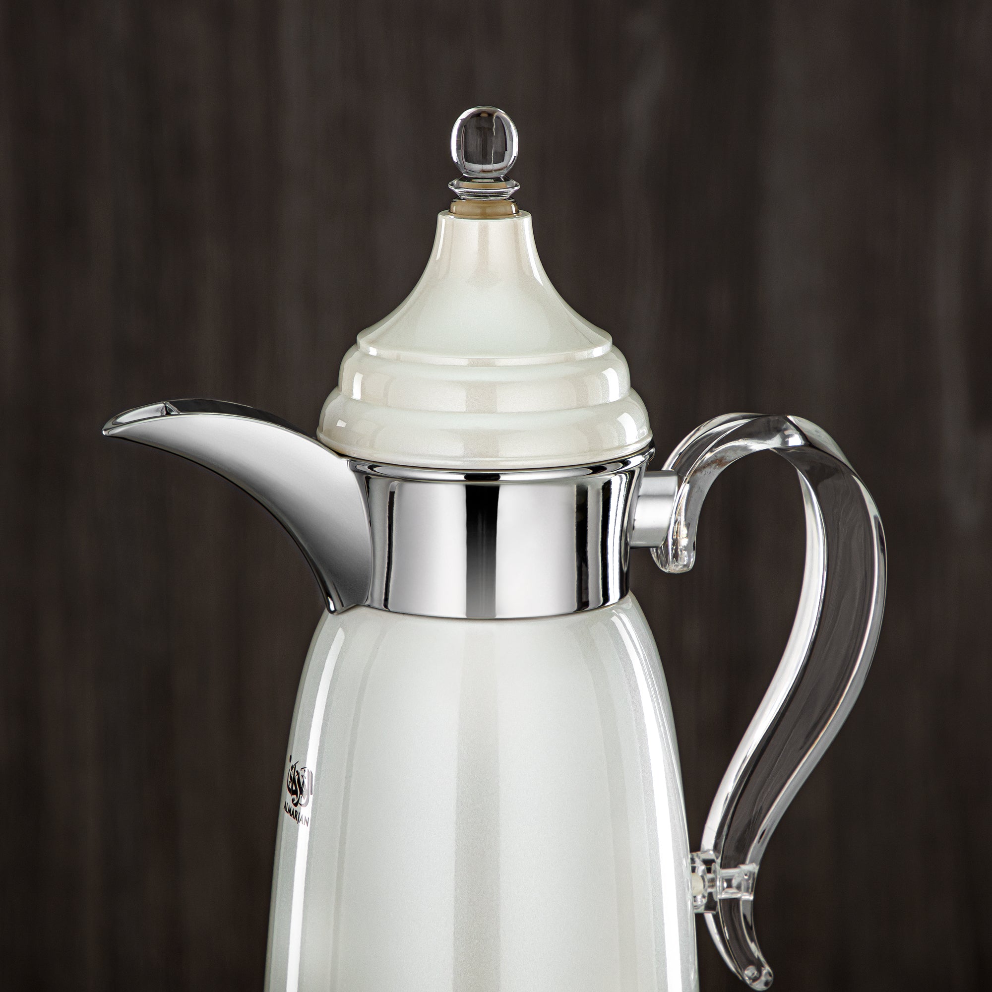 المرجان 350 مل جدار مزدوج من ستانلس ستيل لؤلؤية بيضاء وفضية - SM-2E02-035 PW/C