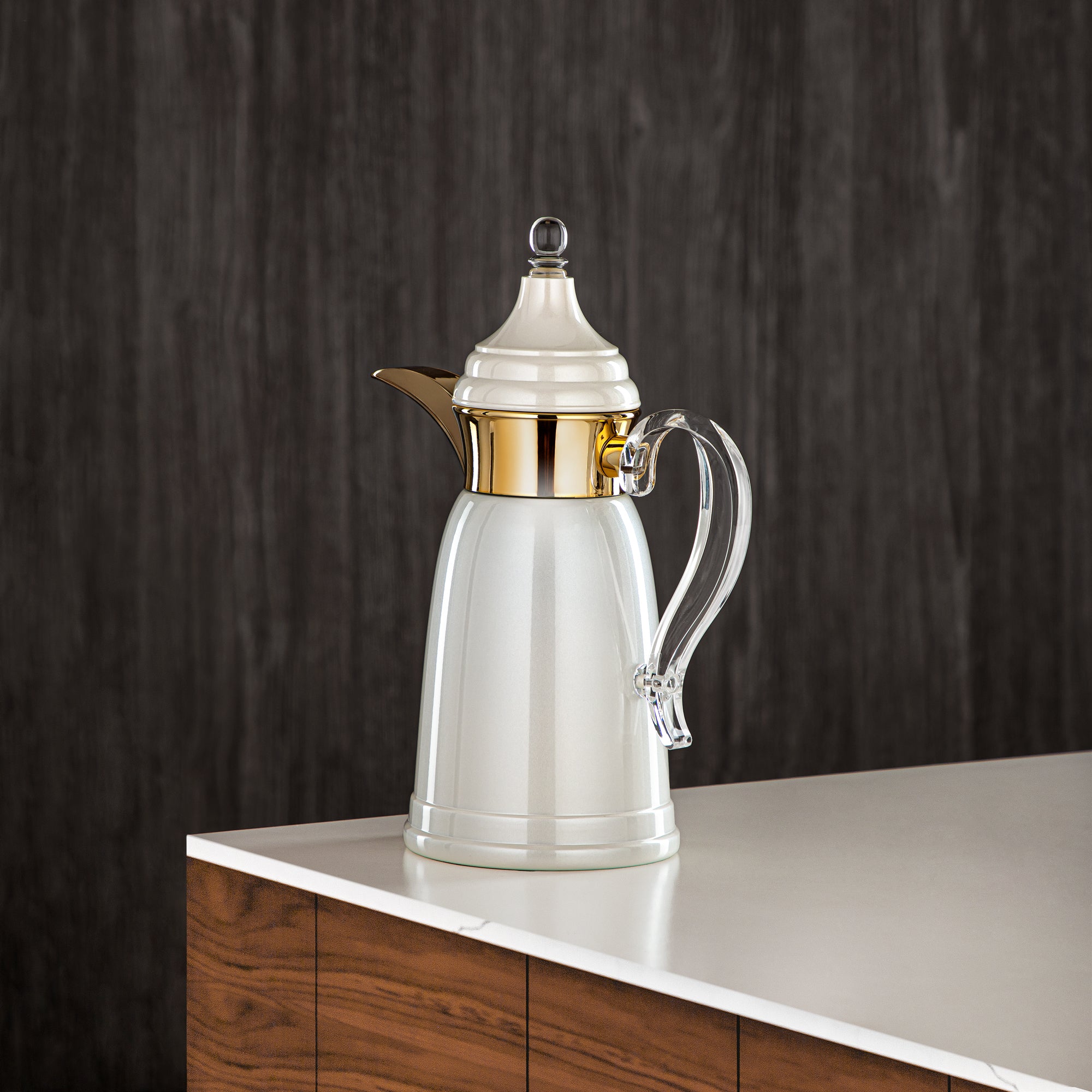 المرجان 600 مل جدار مزدوج من ستانلس ستيل أبيض لؤلؤي وذهبي - SM-2E02-060 PW/G