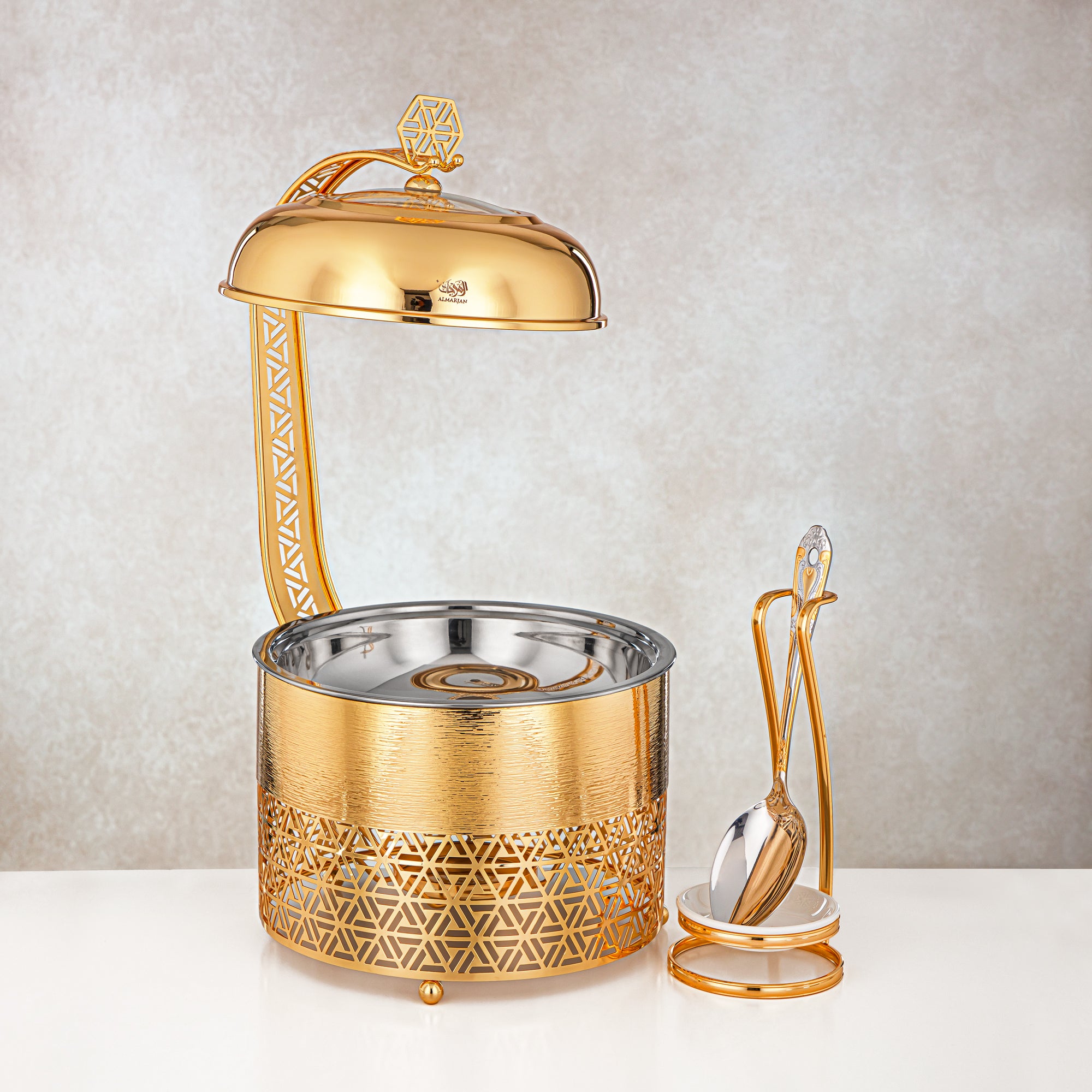 المرجان طبق تسخين 2000 مل ذهبي - STS0013202