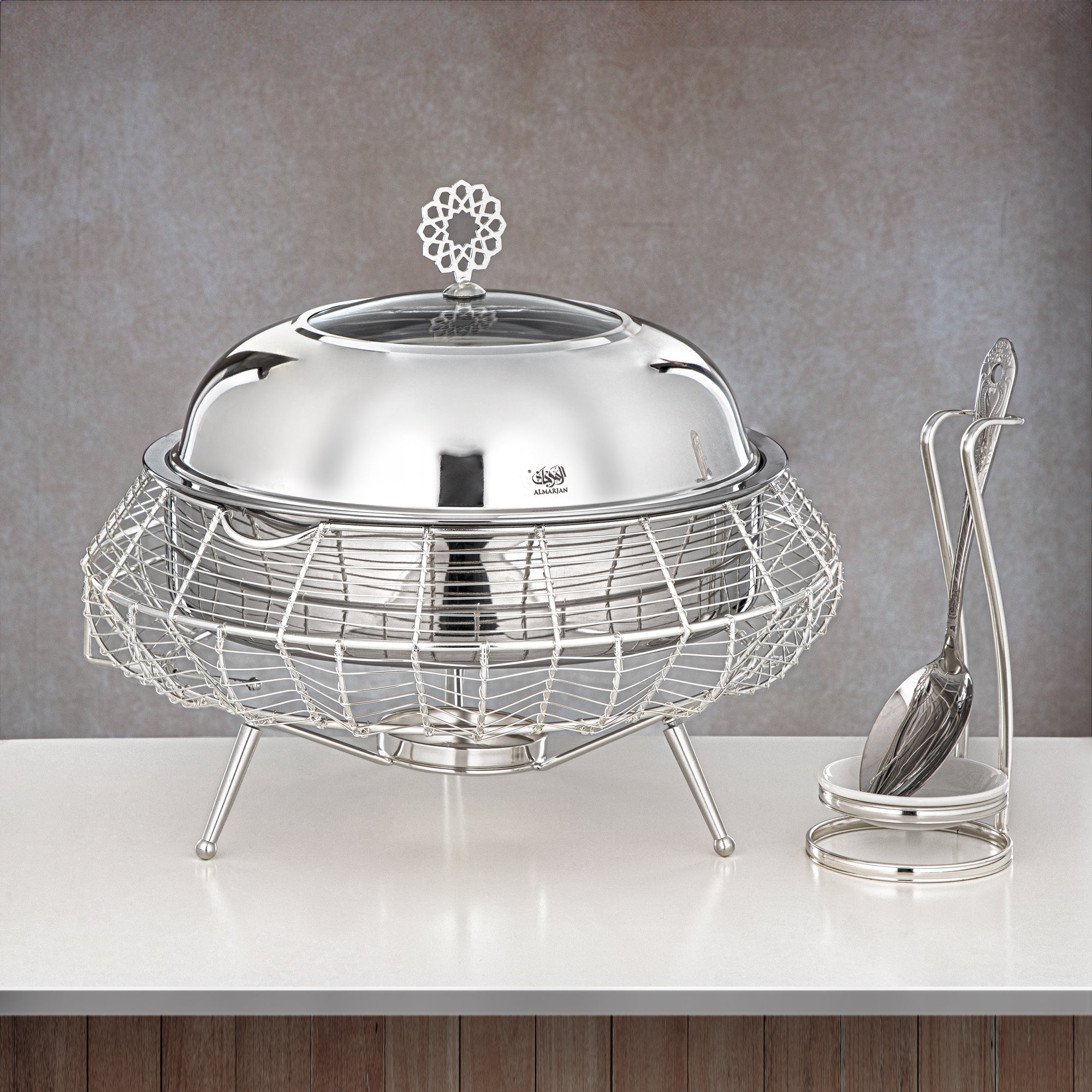 طبق تسخين المرجان 4000 مل فضي - STS0013244