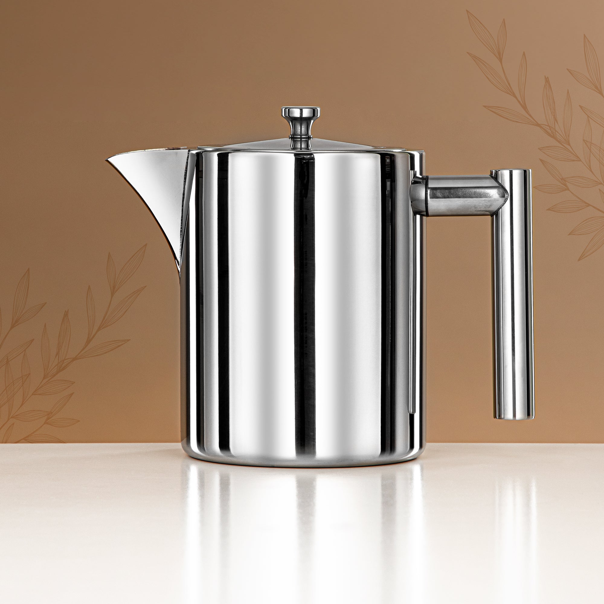 Almarjan Coffee Pot 48oz Silver – Elegance