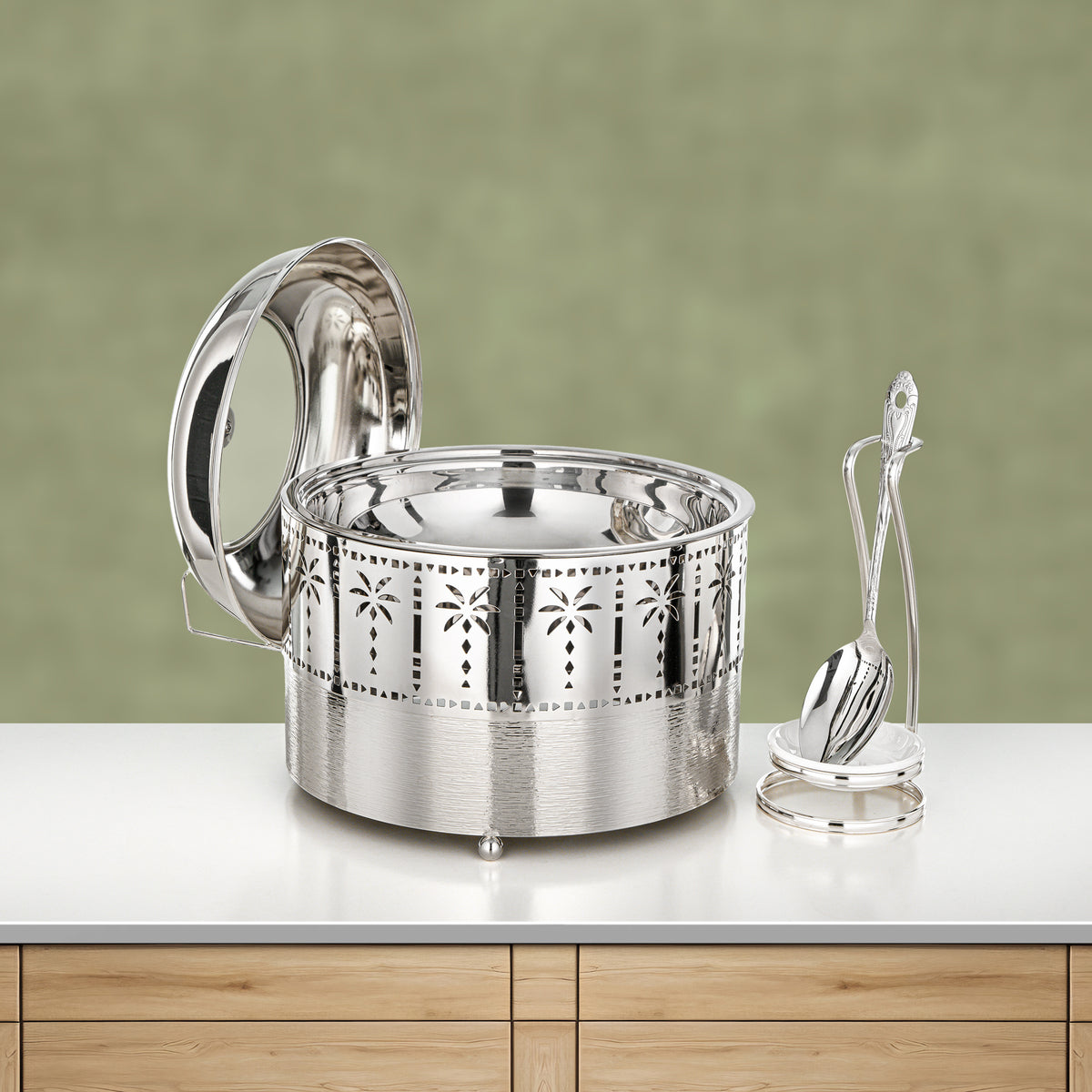 Almarjan 3L Chafing Dish, Brushed Silver