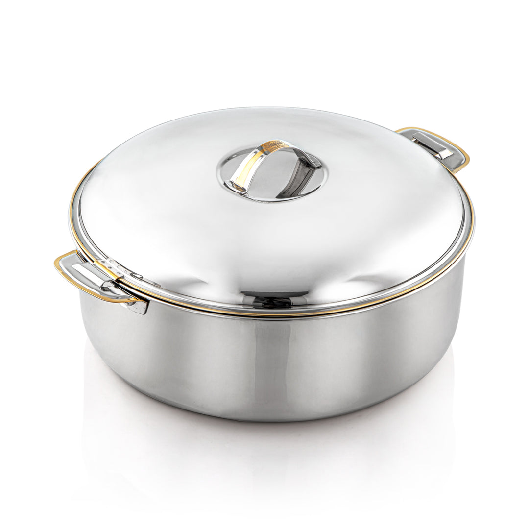 Almarjan 10000 ML Classic Collection Stainless Steel Hot Pot Silver & Gold - H23PG1
