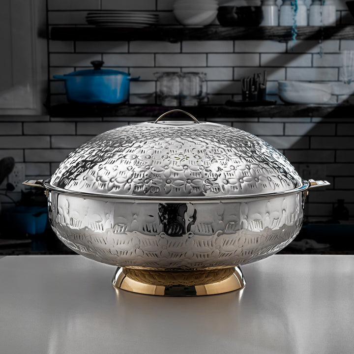 Almarjan 25000 ML Kanz Collection Stainless Steel Hot Pot Silver & Gold - H23M6HG