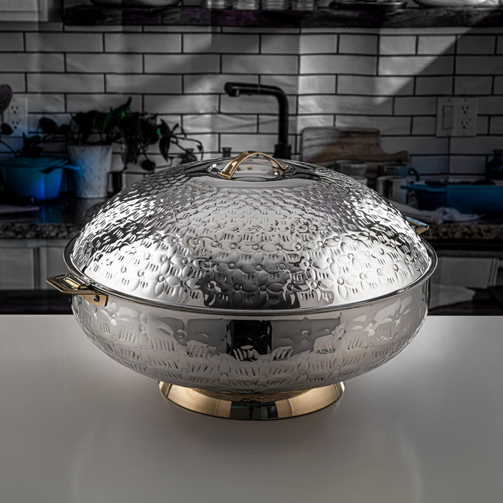 Almarjan 25000 ML Kanz Collection Stainless Steel Hot Pot Silver & Gold - H23M6HG