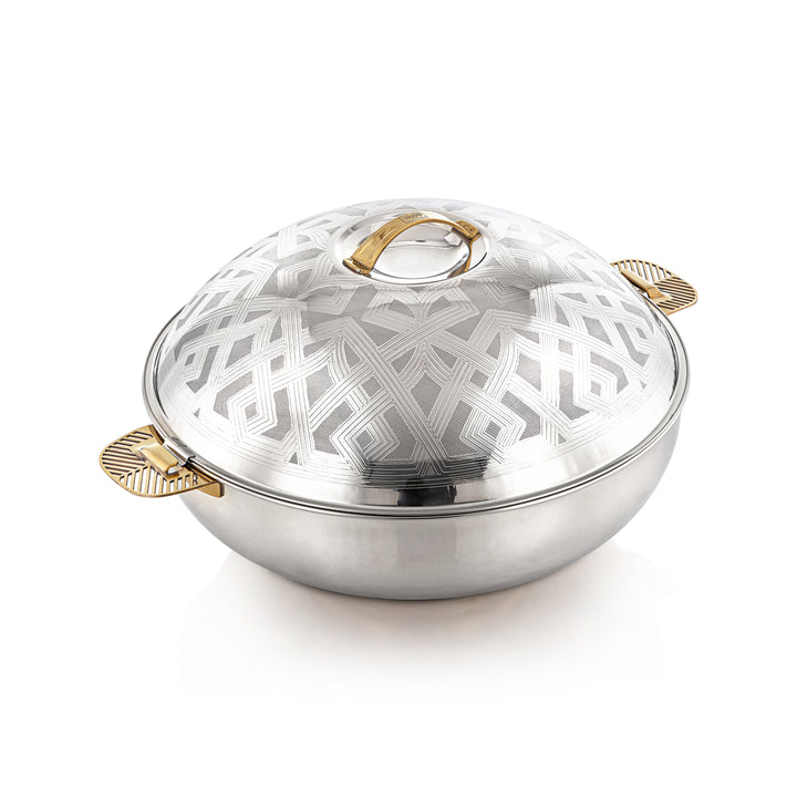 Almarjan 18000 ML Kanz Collection Stainless Steel Hot Pot Silver & Gold - H23E21HG