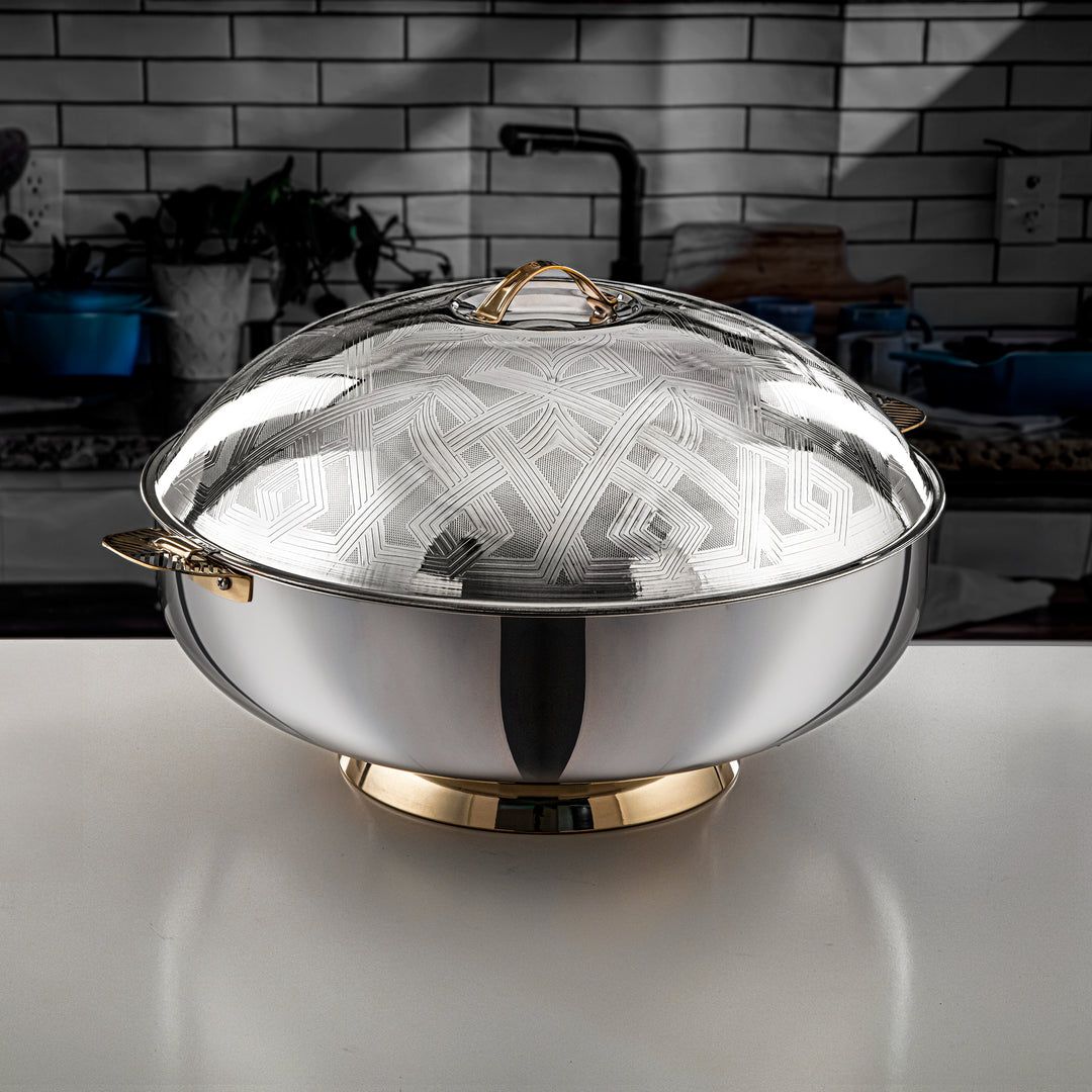 Almarjan 25000 ML Kanz Collection Stainless Steel Hot Pot Silver & Gold - H23E21HG