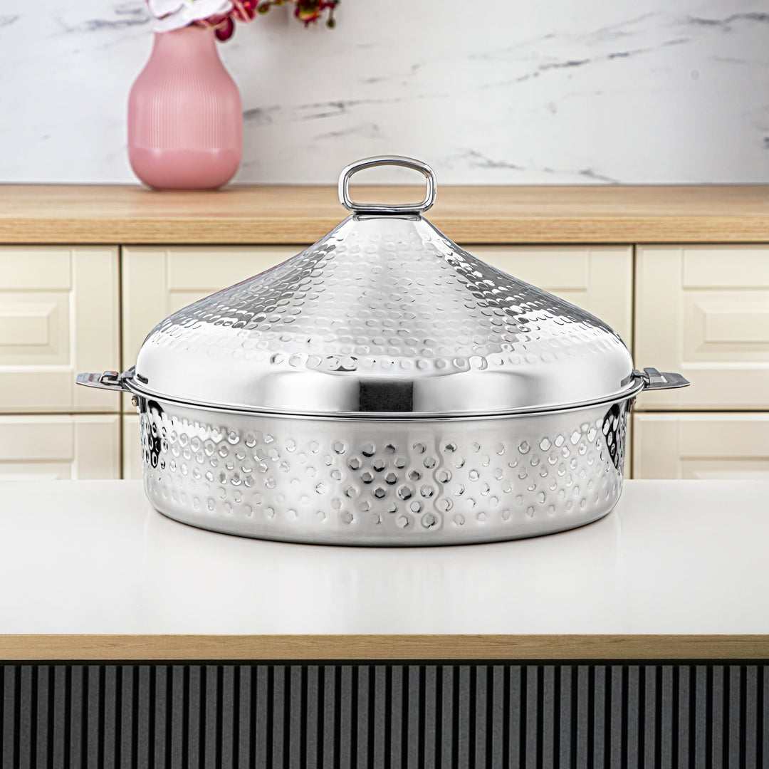 Almarjan 40 CM Abeer Collection Stainless Steel Hot Pot Silver - H24M20