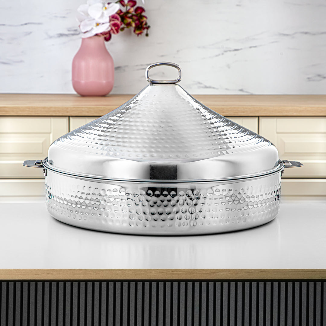 Almarjan 50 CM Abeer Collection Stainless Steel Hot Pot Silver - H24M20