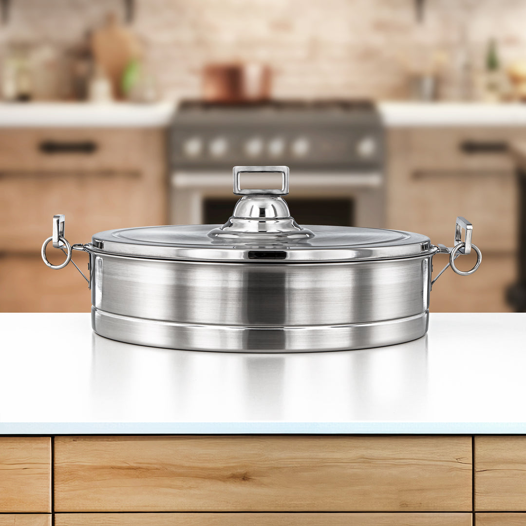 Almarjan 40 CM Lina Collection Stainless Steel Hot Pot Silver - H24P18