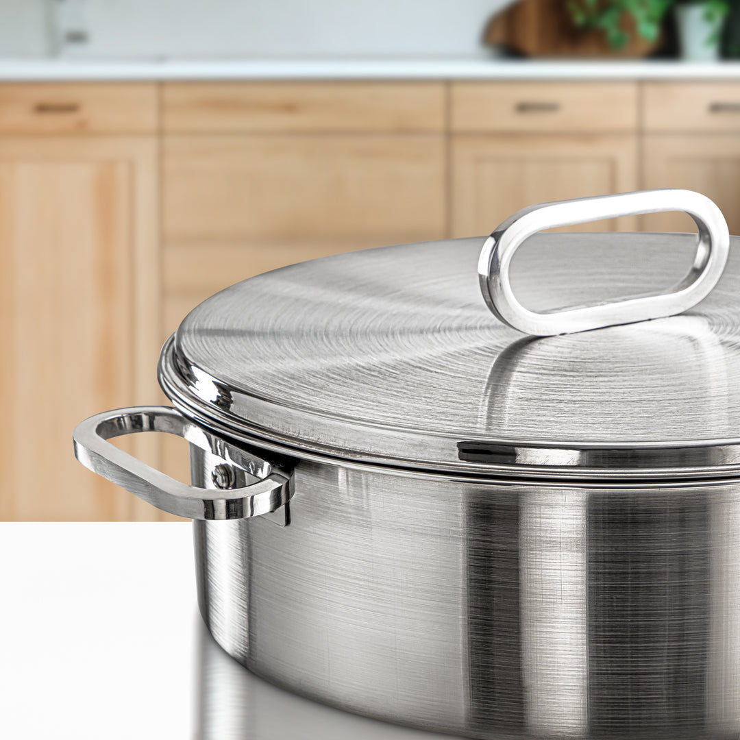 Almarjan 30 CM Diana Collection Stainless Steel Hot Pot Silver - H24P31
