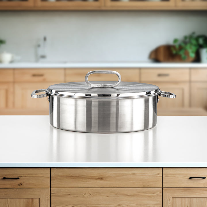 Almarjan 30 CM Diana Collection Stainless Steel Hot Pot Silver - H24P31