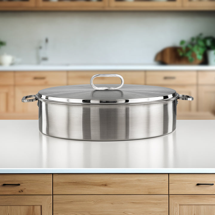 Almarjan 40 CM Diana Collection Stainless Steel Hot Pot Silver - H24P31