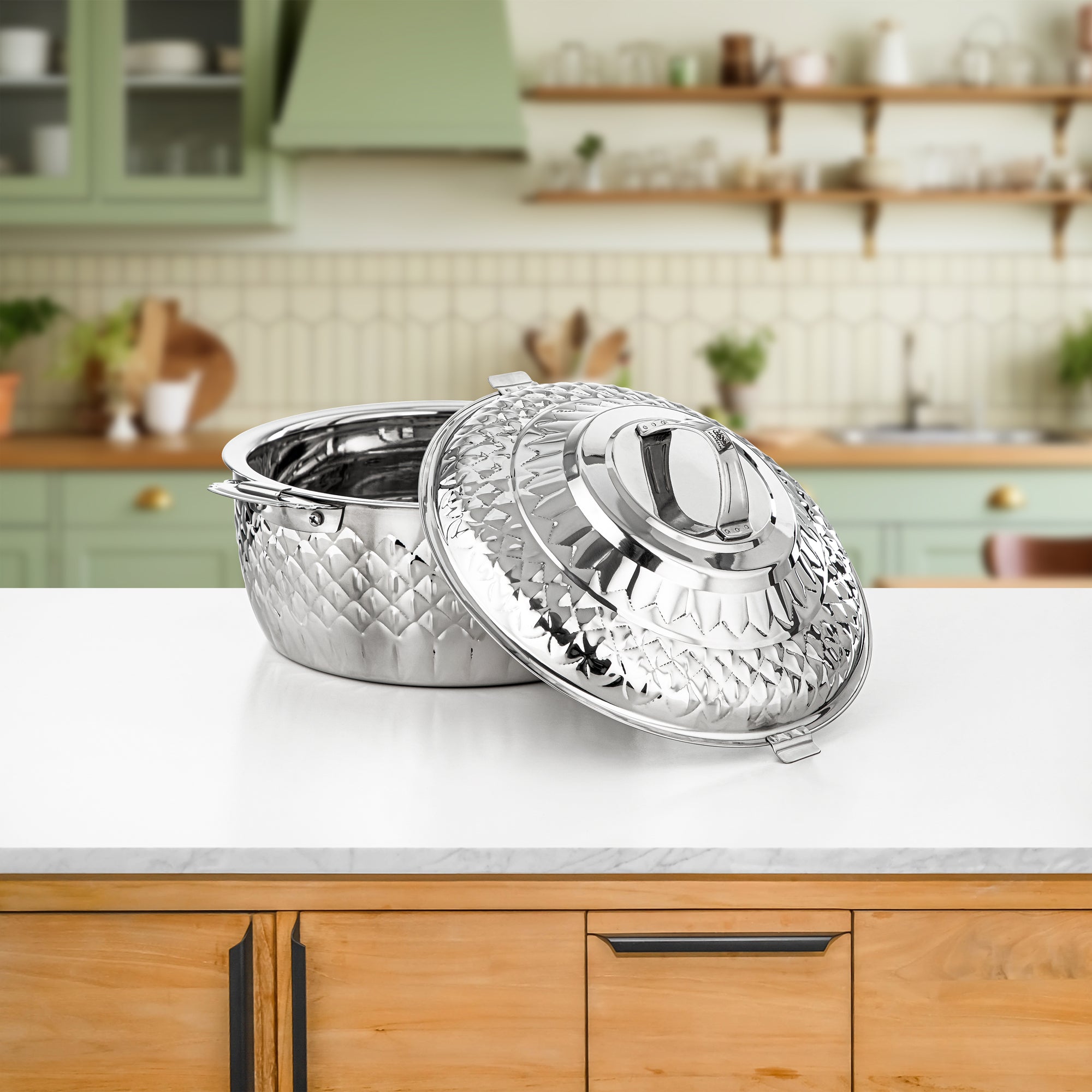 Almarjan Hot Pot Set Stainless Steel Mirror Finish 3L + 4L + 6L +