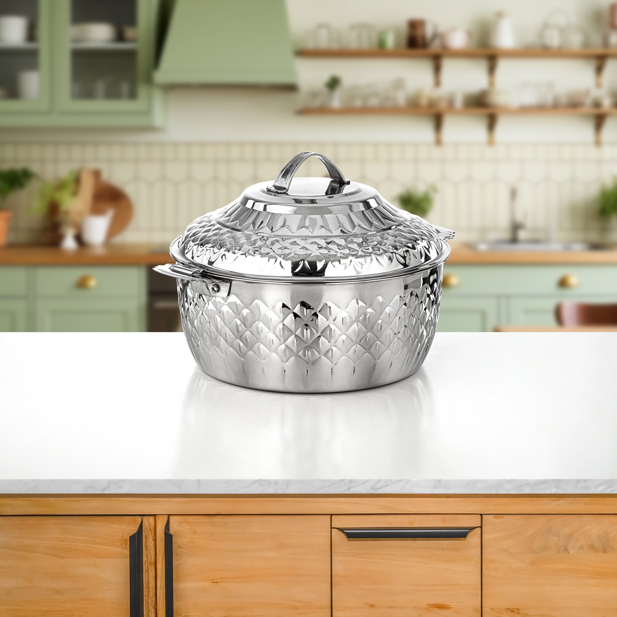 Almarjan Hot Pot Set Stainless Steel Mirror Finish 3L + 4L + 6L +