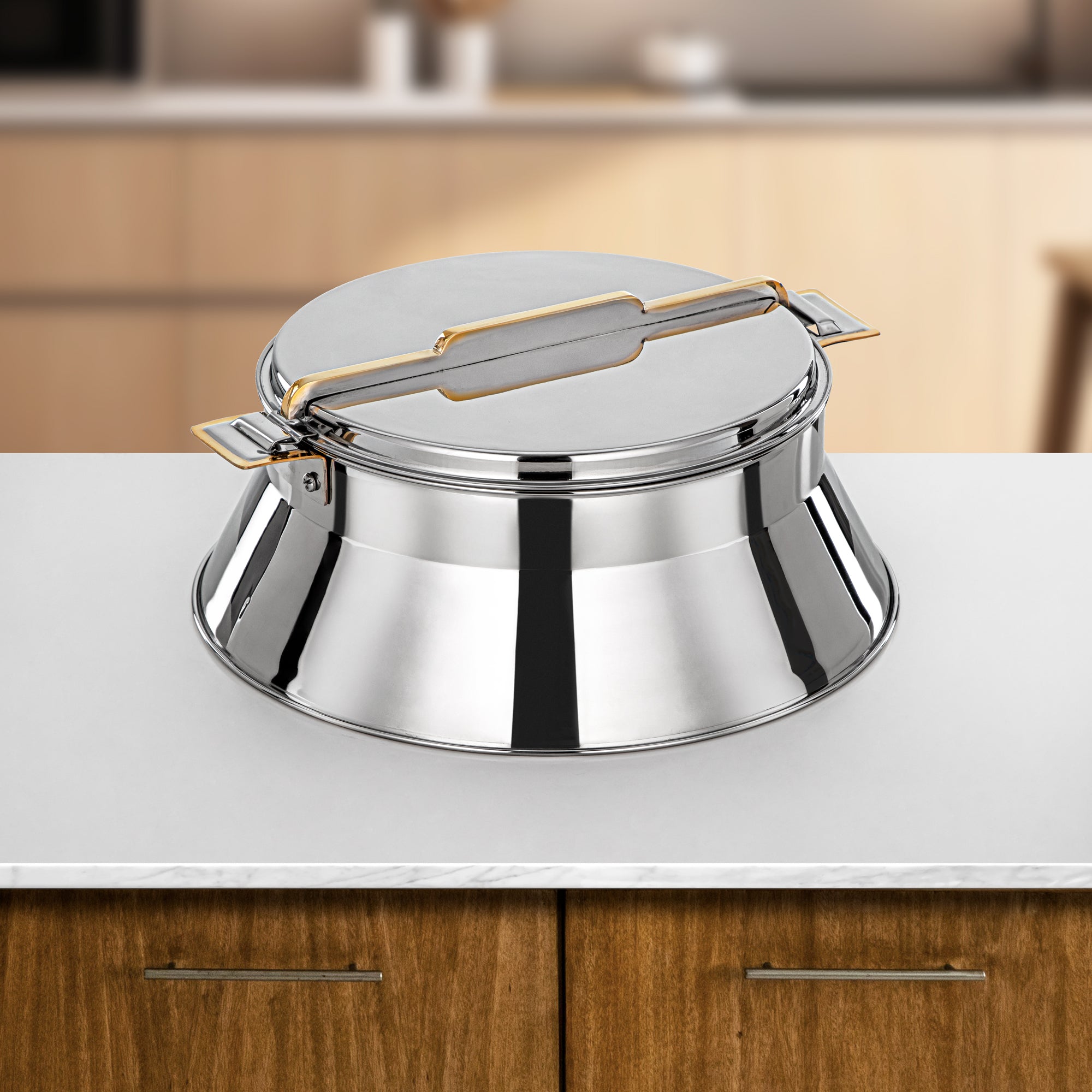 حرارات المرجان ستانلس ستيل، 30 سم (4000 مل)، فضي وذهبي (H25PG8) - مجموعة دلال