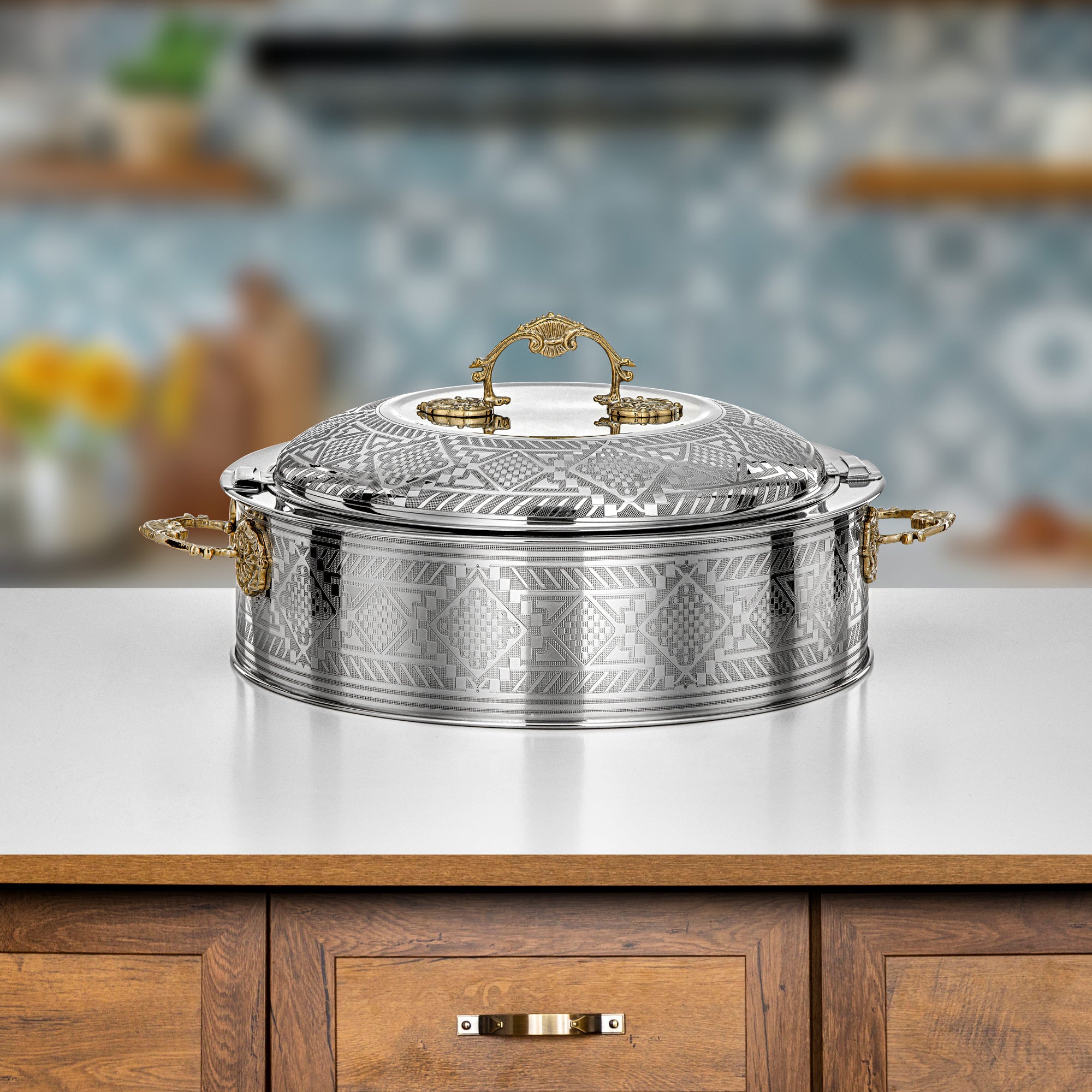 حرارات المرجان ٣٥ سم فضي وذهبي – مجموعة أريج