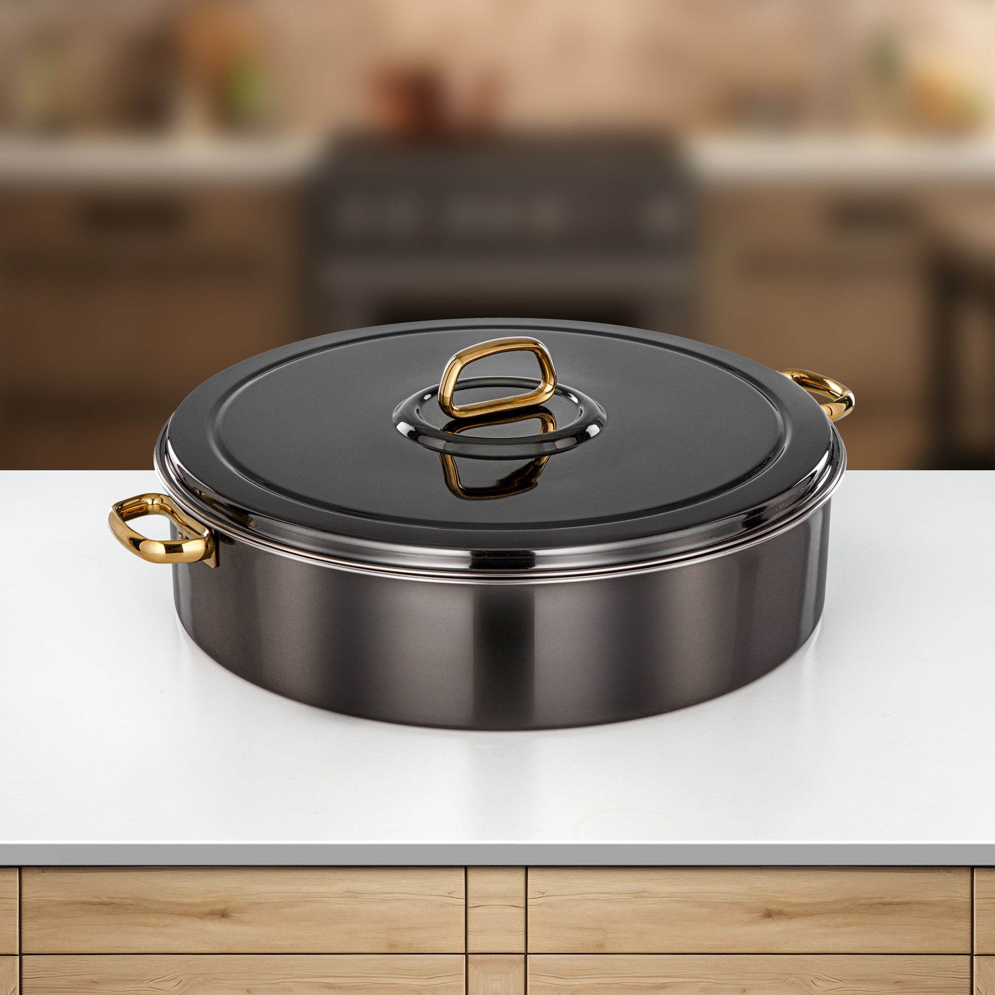 Almarjan Diana Hot Pot 40 cm Gun Black & Gold