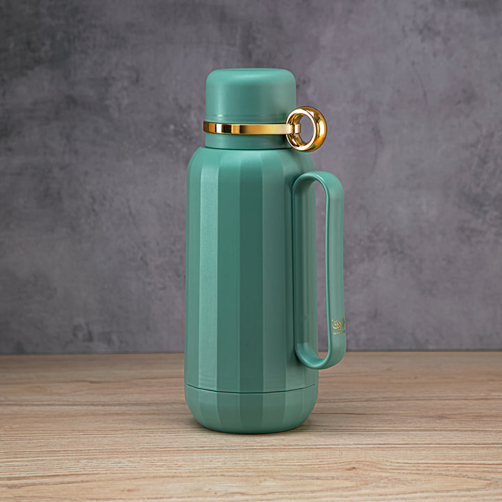 Almarjan 1 Liter Vacuum Flask Green & Gold - GT101 MMGG