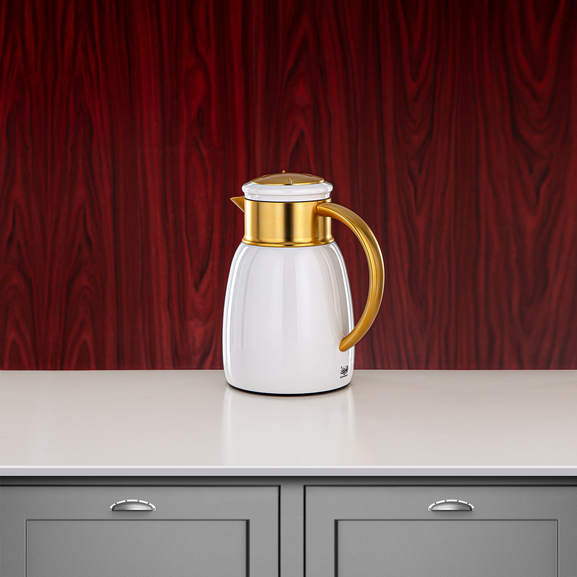 Almarjan Vacuum Flask Set, 0.35L + 0.65L + 1L, White & Matt Gold (ULC-0350/0650/1000 Q1ZE22) - For Every Occasion