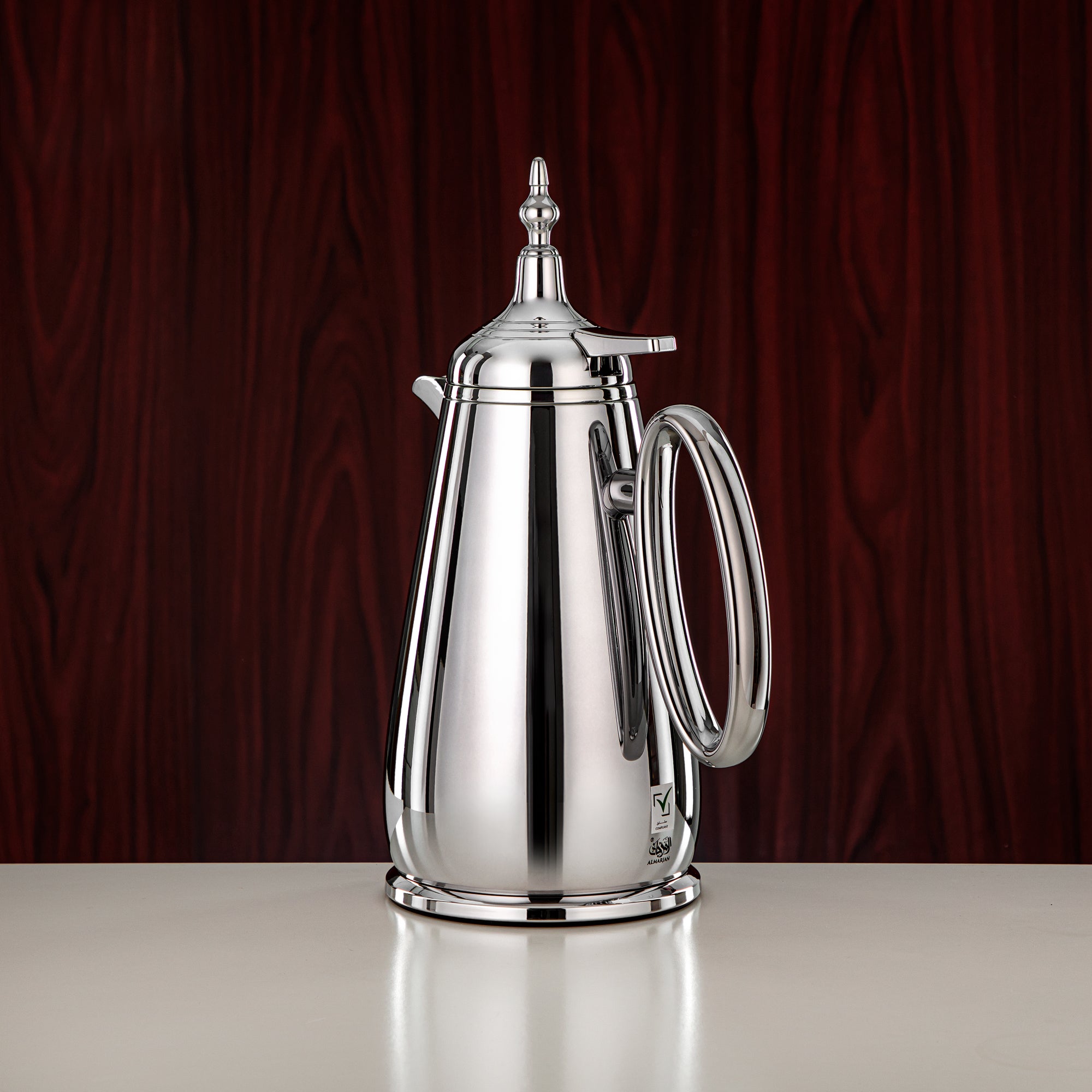 Almarjan Vacuum Flask Set Push Button ABS Silver 0.7L + 1L (UOP-A0700/B1000C) - Classic Vacuum Flask